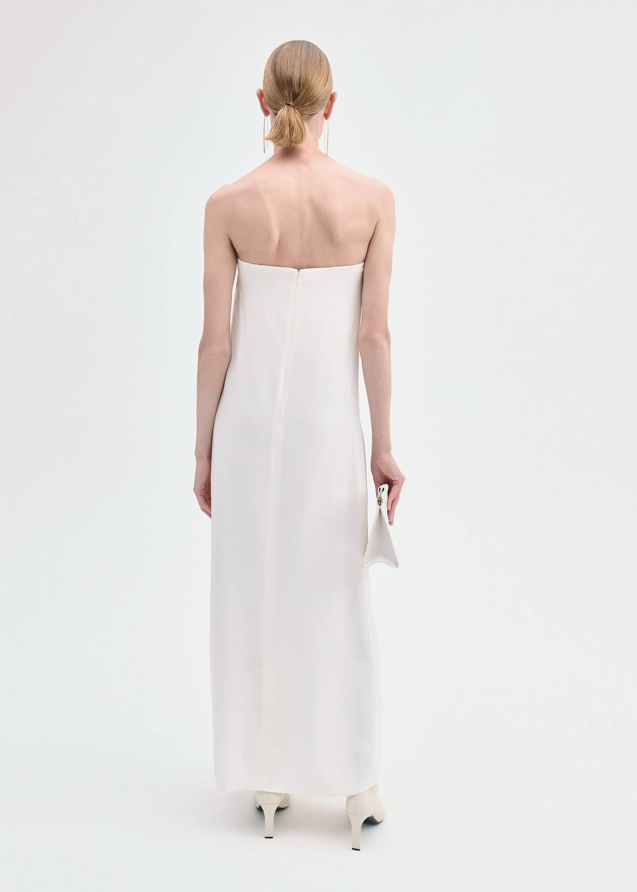 Strapless Column Dress in Viscose Crepe - Ivory sold by CO product image thumbnail 3