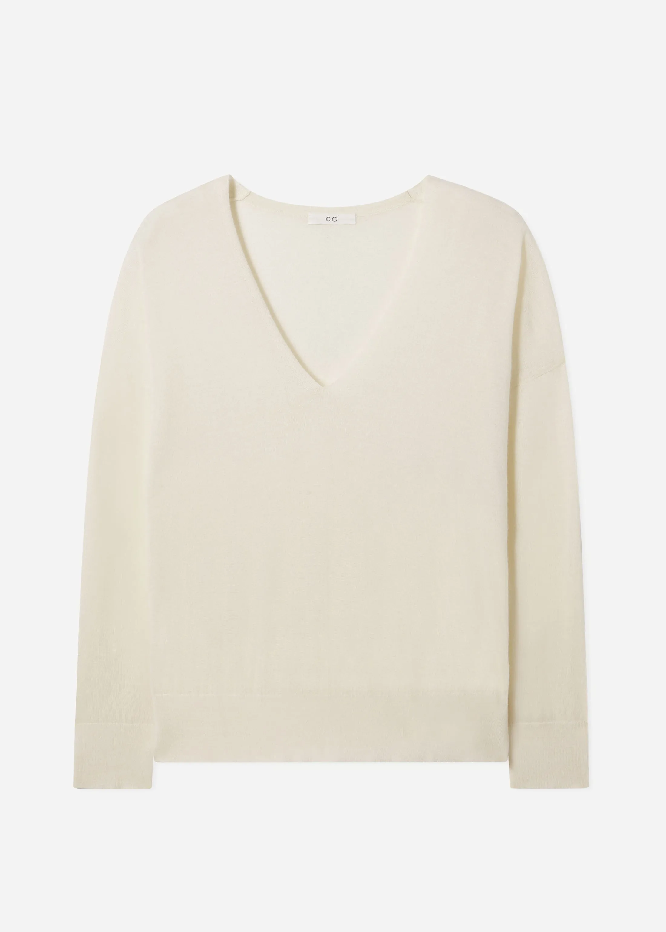 V-Neck Sweater in Fine Cashmere - Ivory sold by CO product image thumbnail 4