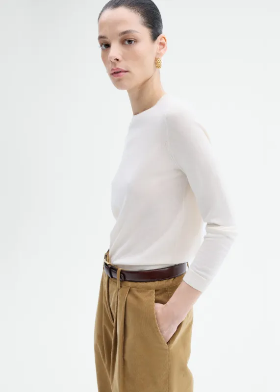 Long Sleeve Crew in Fine Cashmere - Ivory sold by CO
