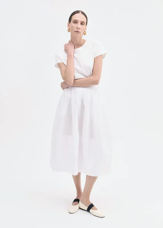Full Skirt in Cotton Poplin - White sold by CO