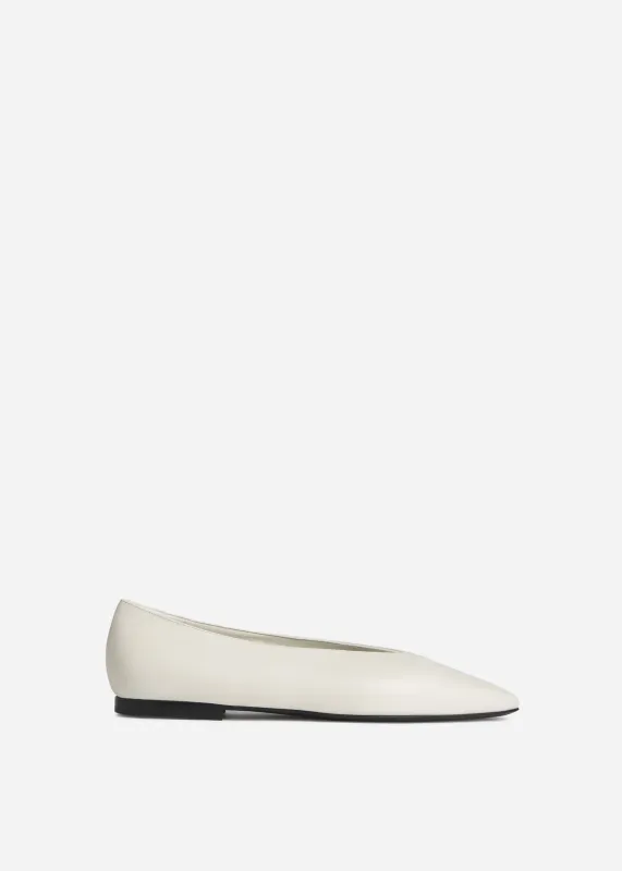 Pointed Ballerina Flat in Ivory sold by CO