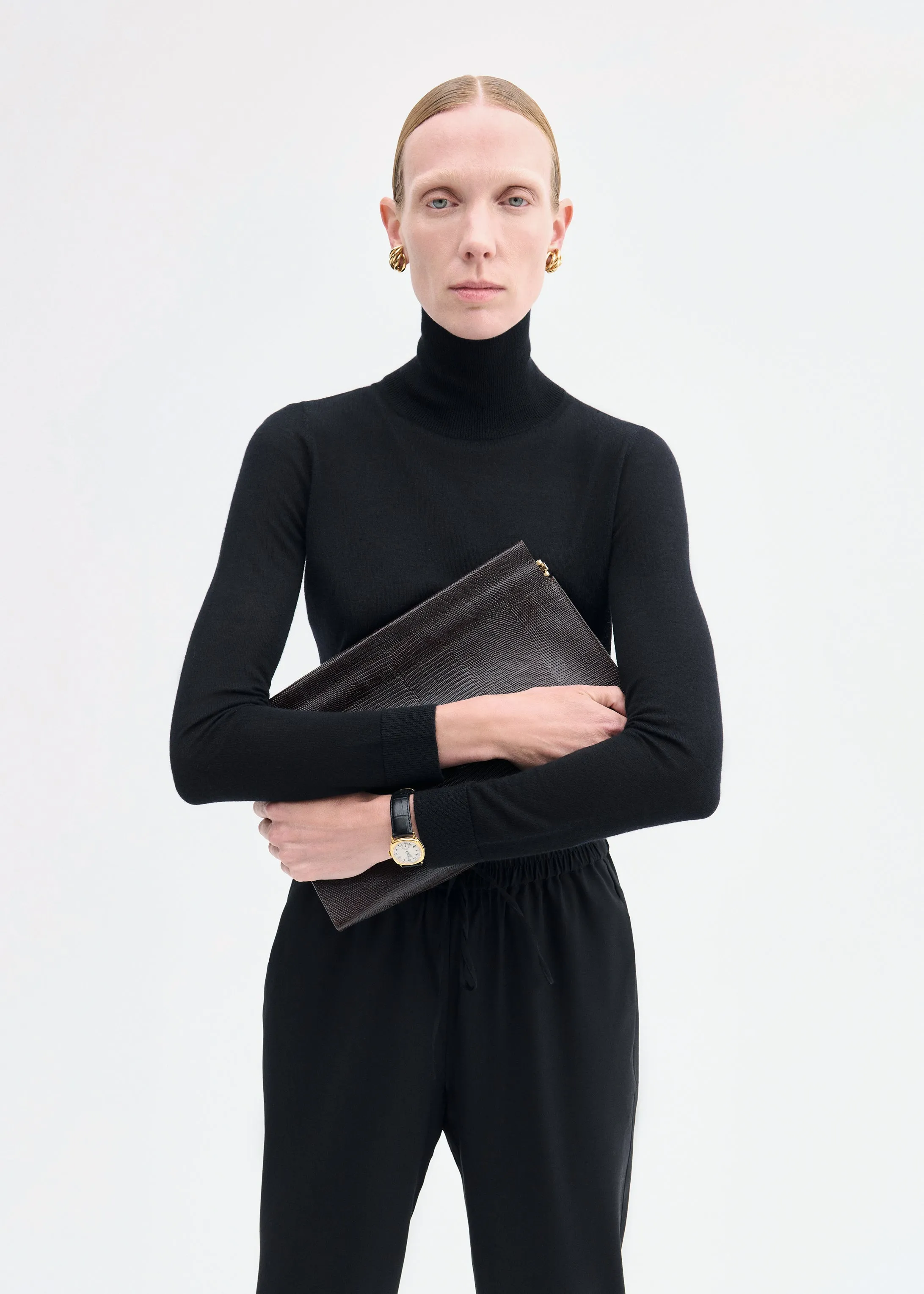 Slim Turtleneck in Fine Cashmere - Black sold by CO product image thumbnail 3