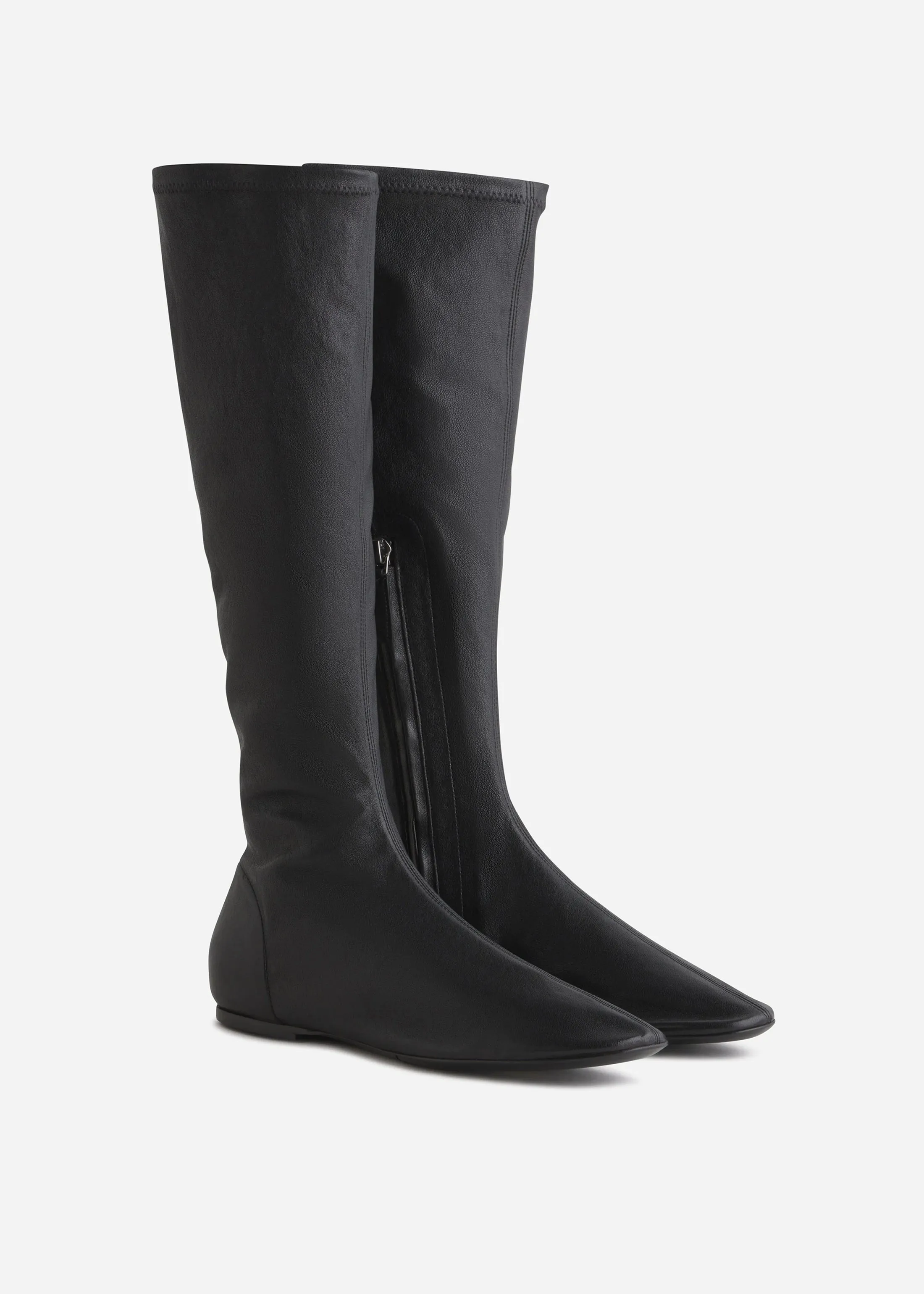 Stretch Leather Knee-High Bootie in Black sold by CO product image thumbnail 2