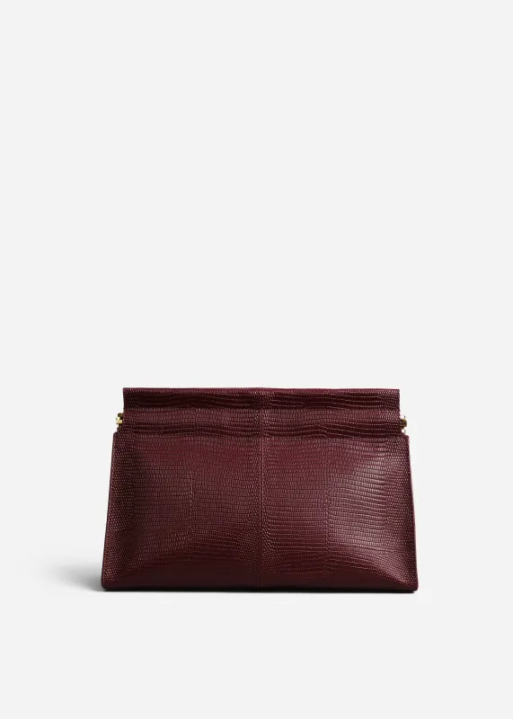 Small Leather Clutch - Burgundy sold by CO