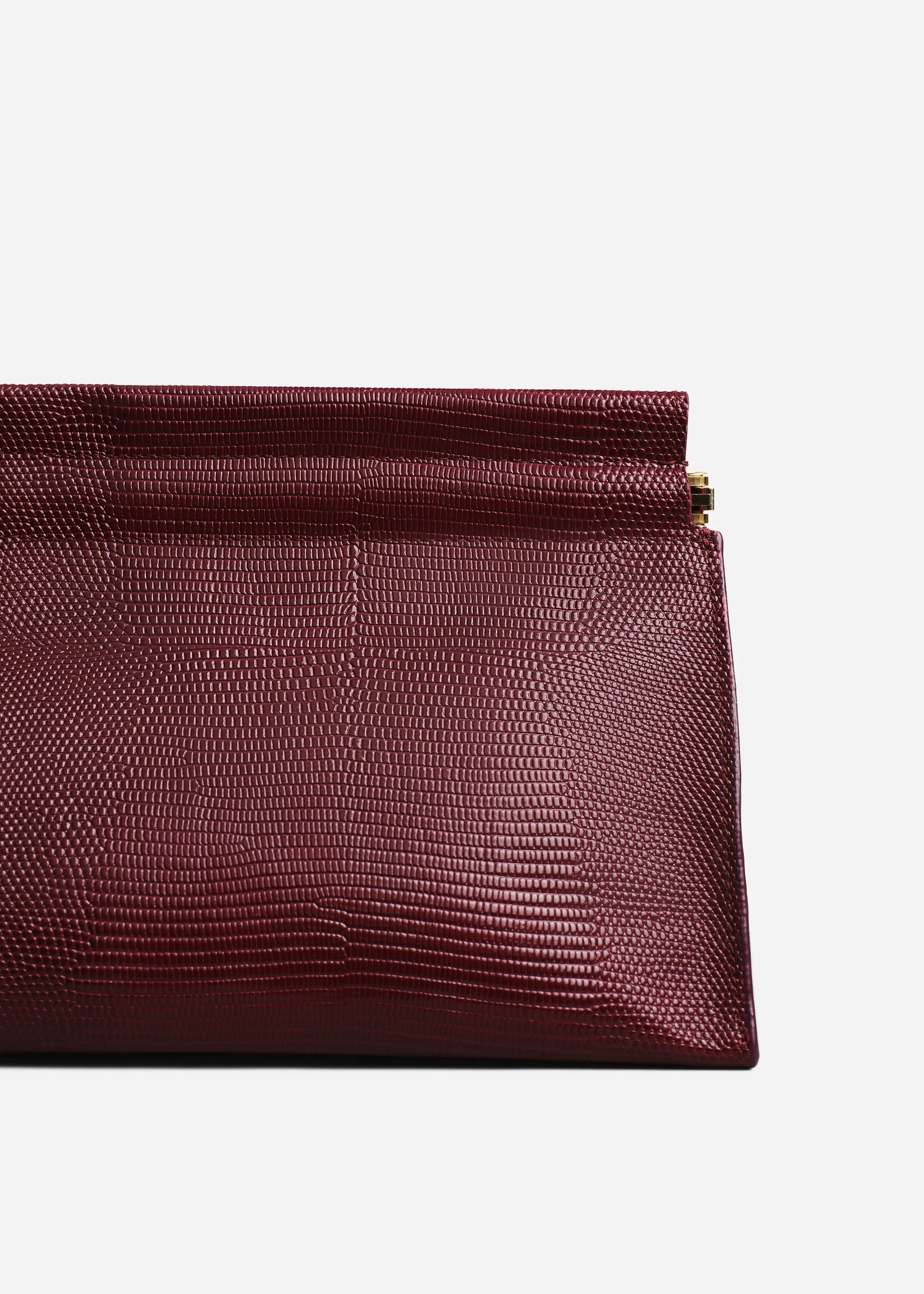 Large Leather Clutch in Burgundy sold by CO product image thumbnail 3