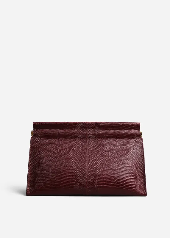 Large Leather Clutch in Burgundy sold by CO