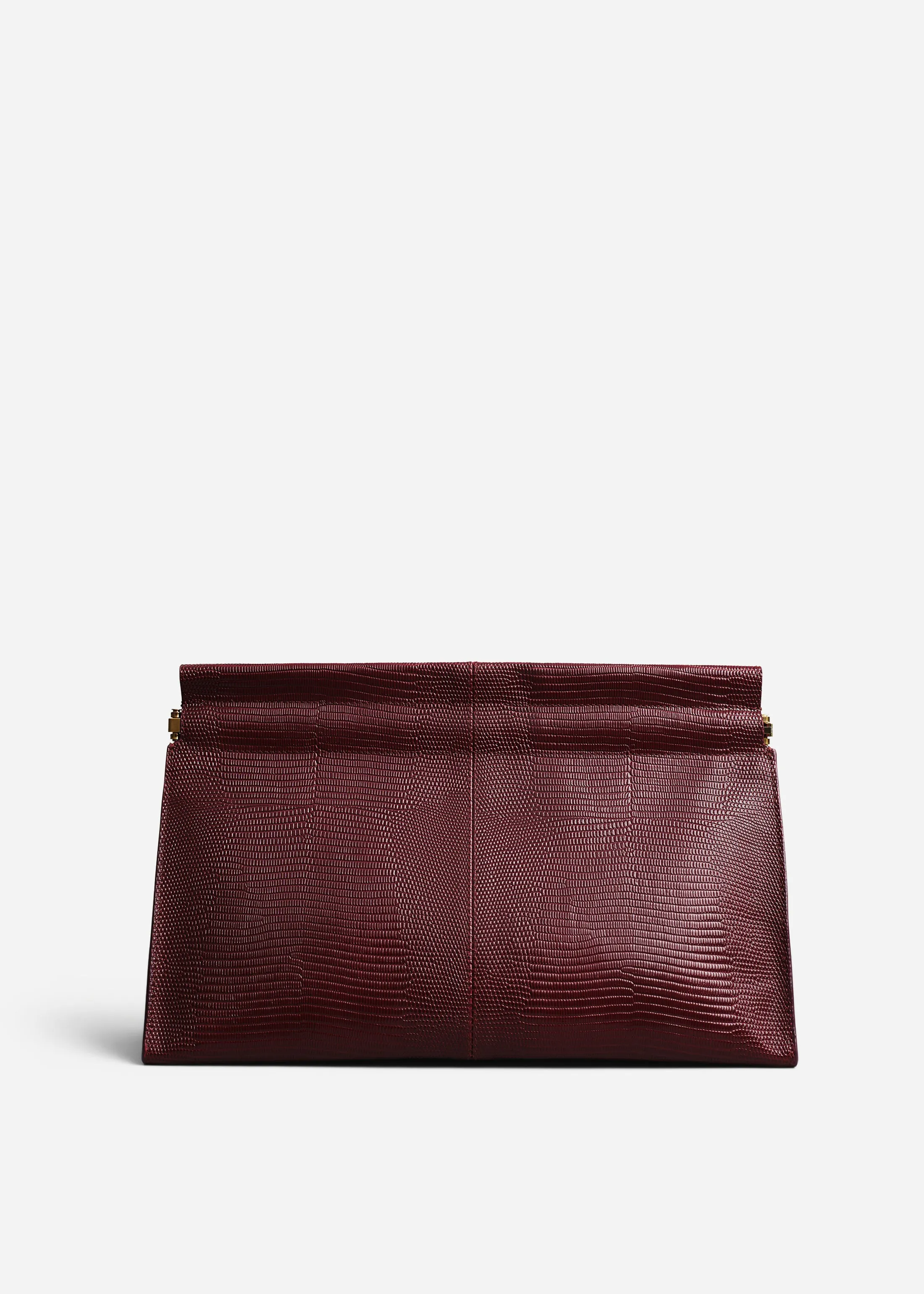 Large Leather Clutch in Burgundy sold by CO