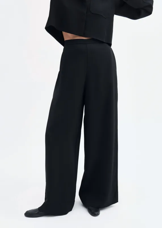 Wide Leg Pant in Crepe - Black sold by CO