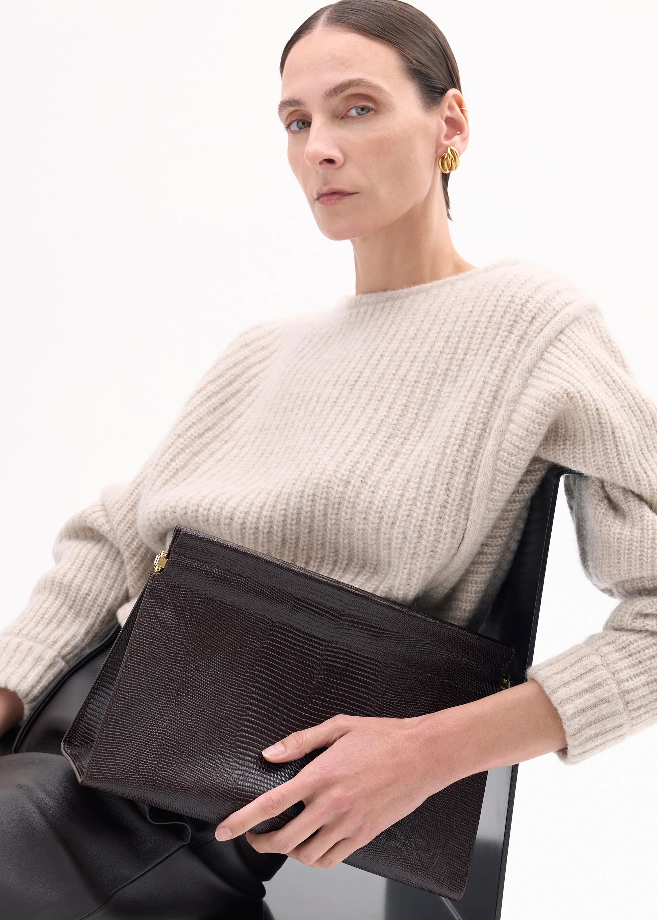 Large Leather Clutch - Espresso sold by CO product image thumbnail 4