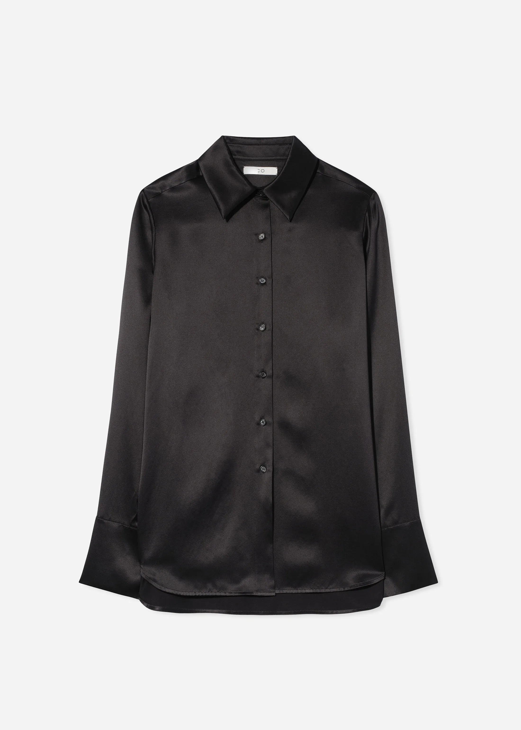 Button Down Shirt in Silk - Black sold by CO product image thumbnail 4