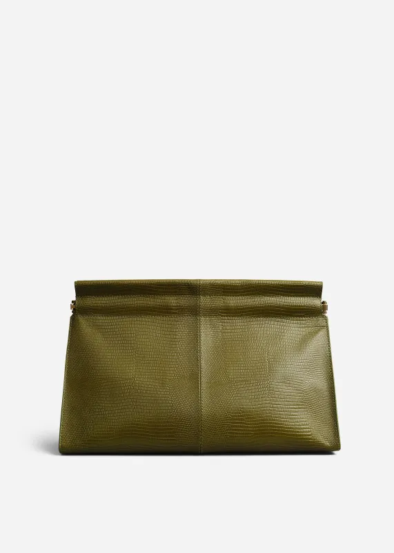 Large Leather Clutch - Olive sold by CO