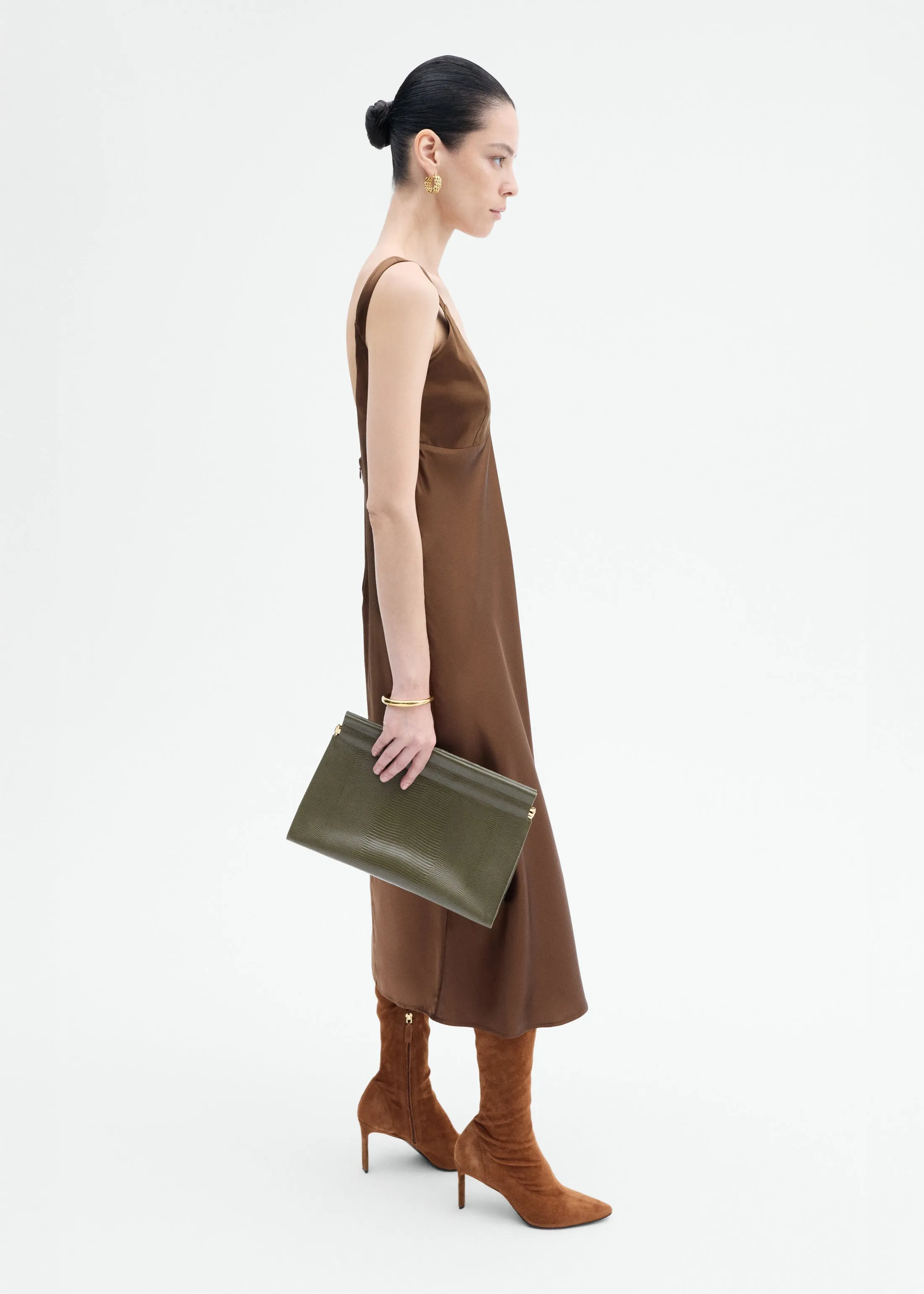 Large Leather Clutch - Olive sold by CO product image thumbnail 5