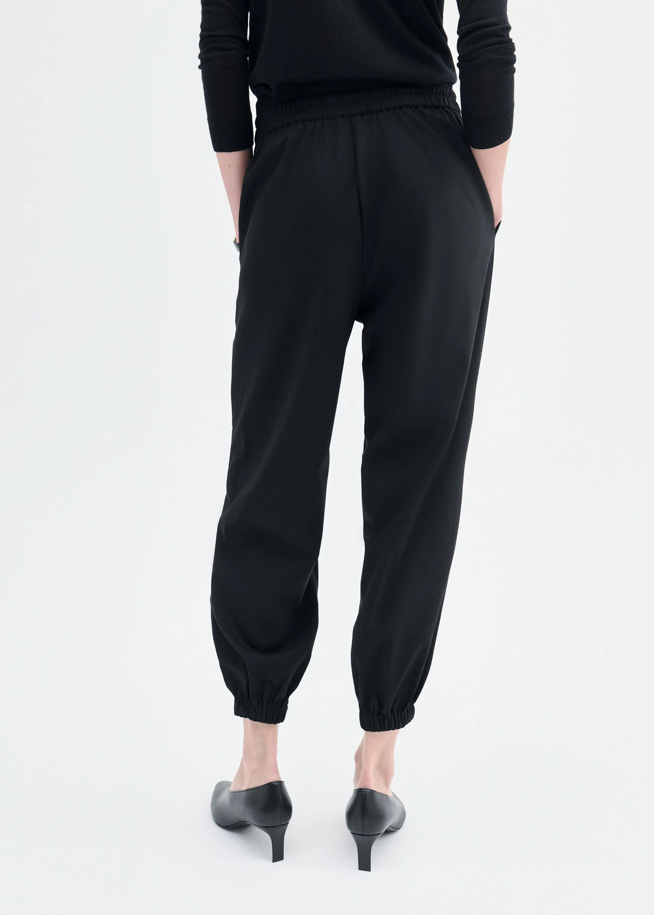 Jogger Pant in Stretch Wool Suiting - Black sold by CO product image thumbnail 4