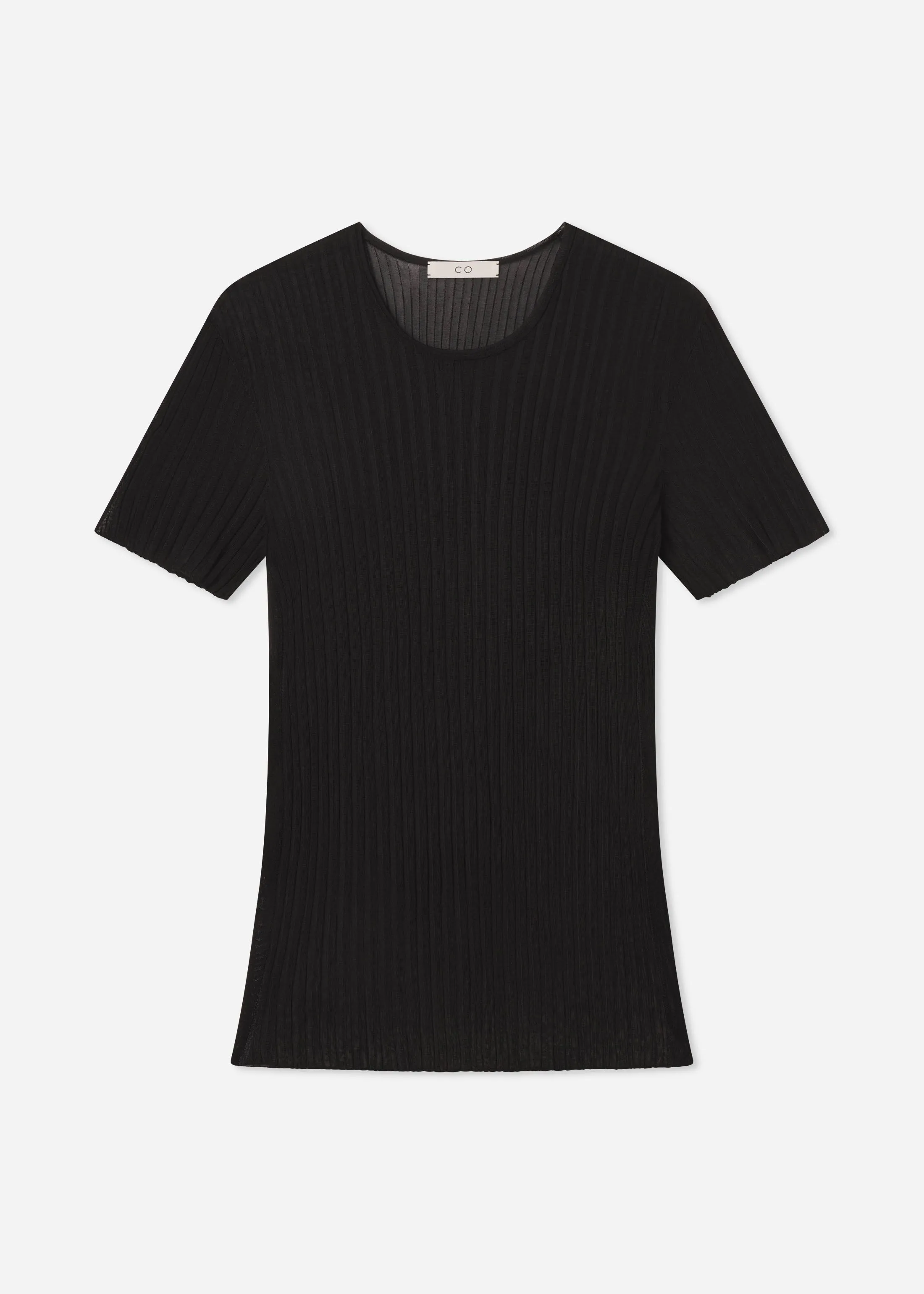 Sheer Rib T-Shirt in Viscose - Black sold by CO product image thumbnail 5
