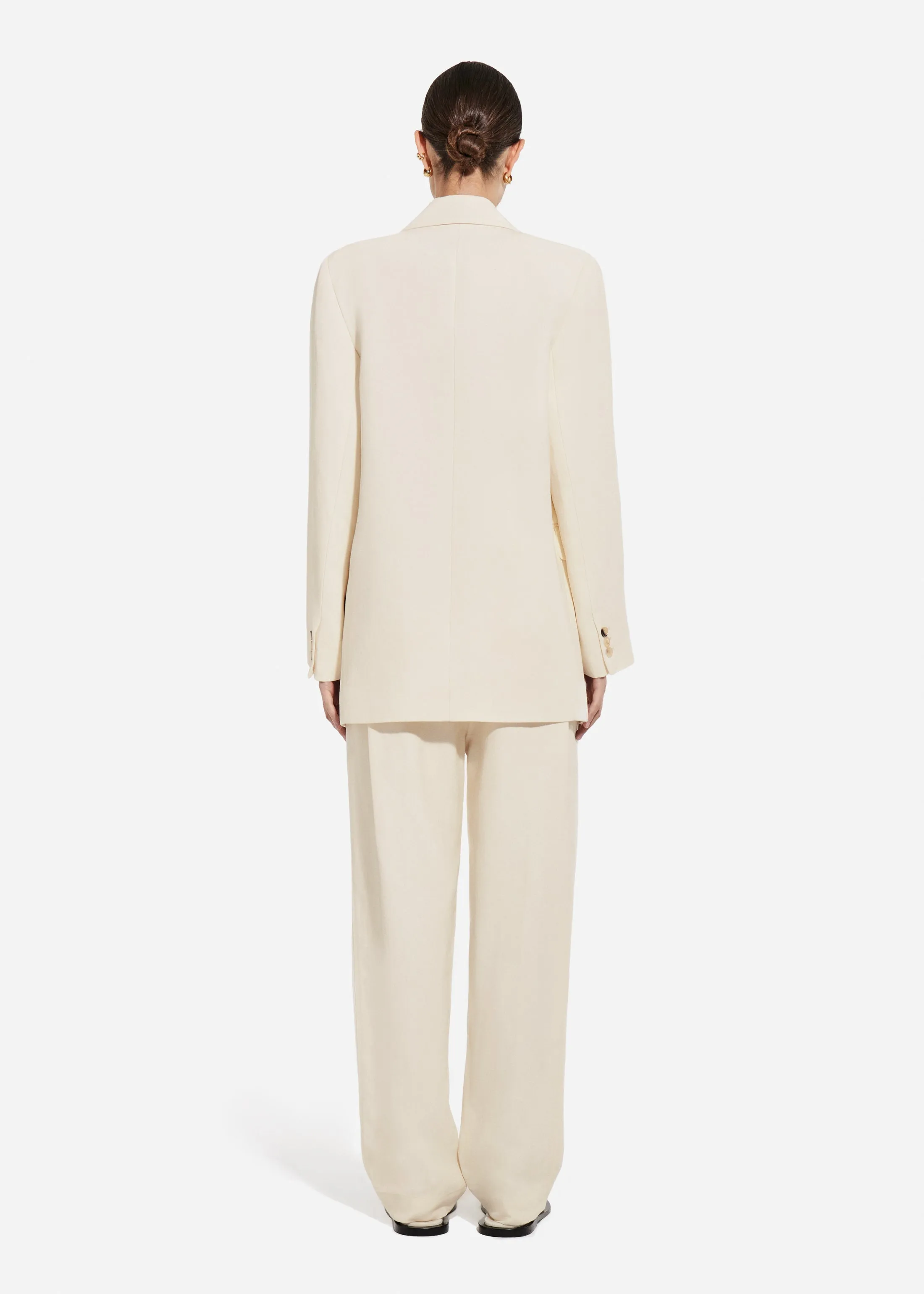 Mens Fitted Blazer in Viscose Linen - Pearl sold by CO product image thumbnail 4