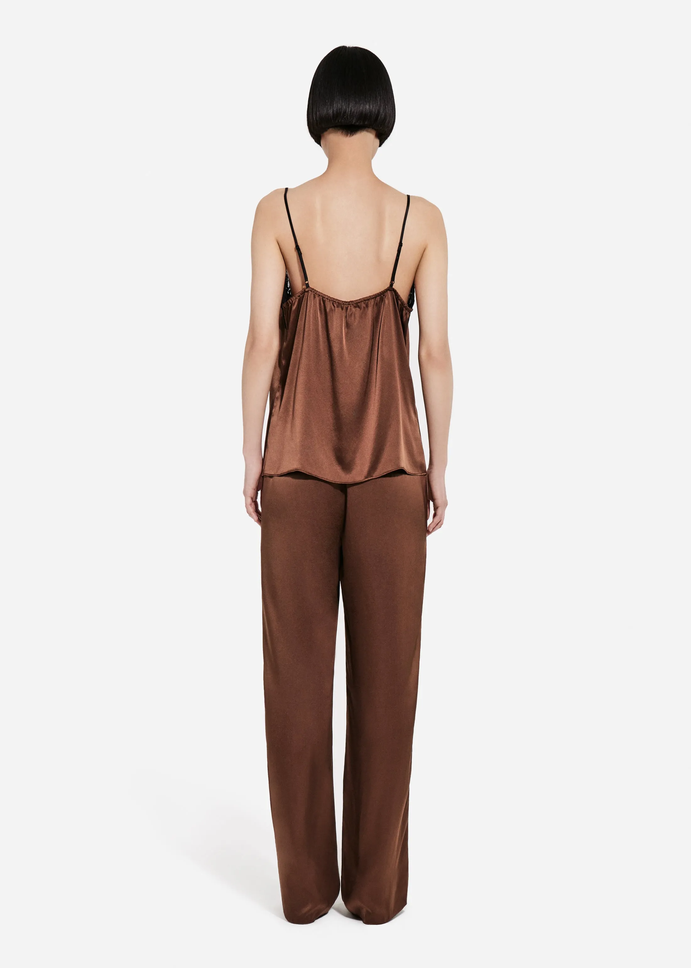 Elastic Waist Pant in Silk - Chocolate sold by CO product image thumbnail 3