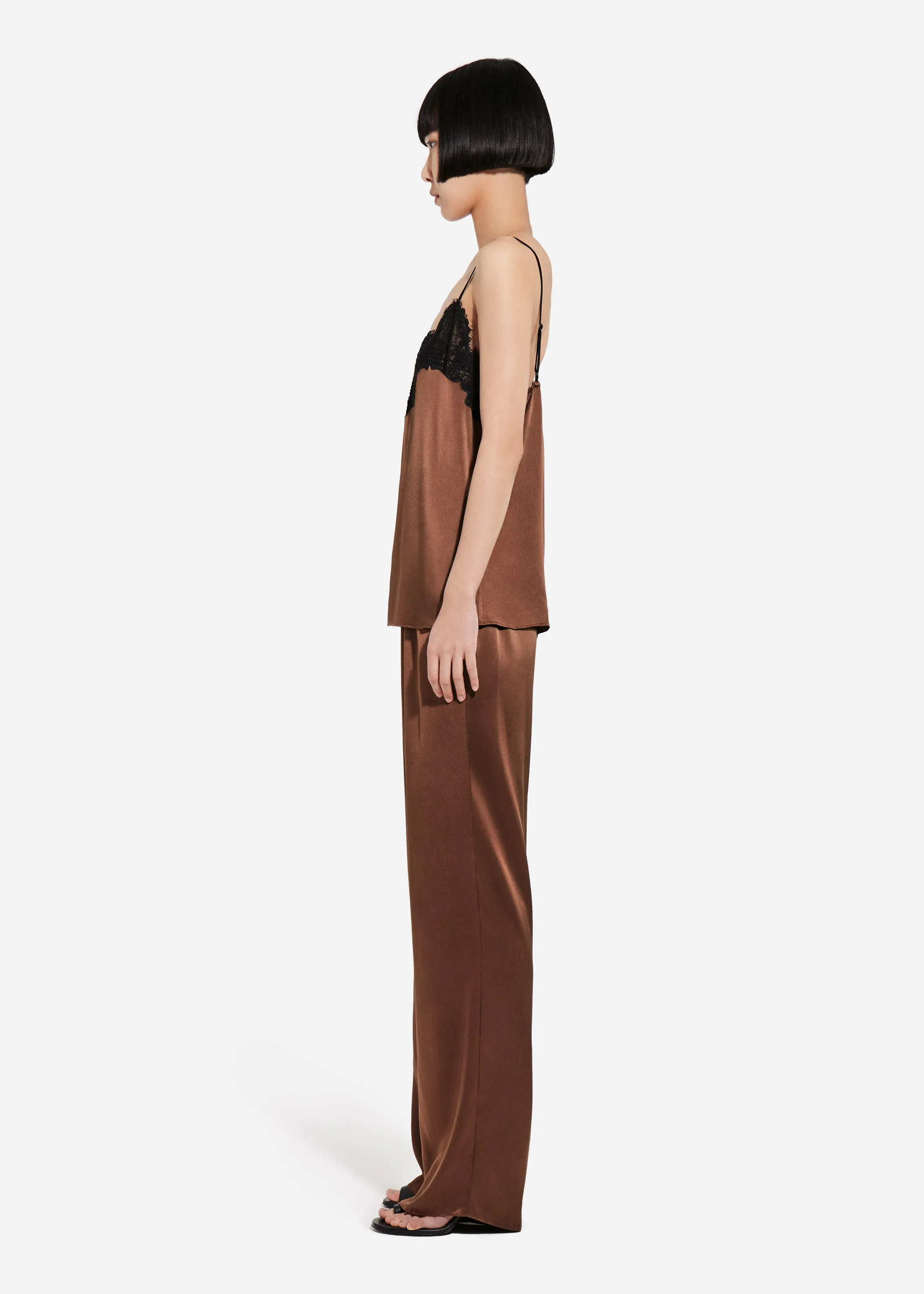 Elastic Waist Pant in Silk - Chocolate sold by CO product image thumbnail 2