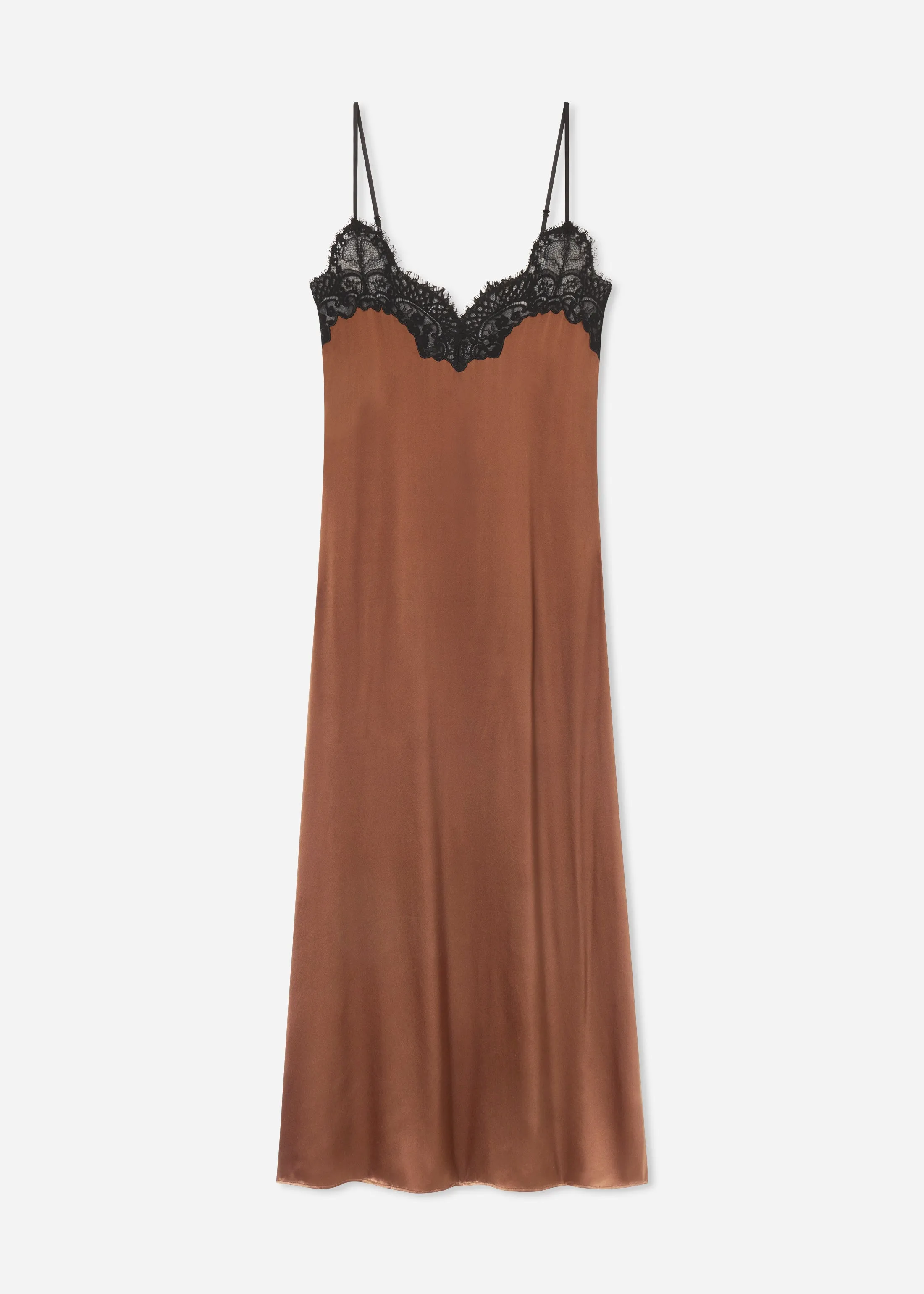 Lace Slip Dress in Silk - Chocolate sold by CO product image thumbnail 4