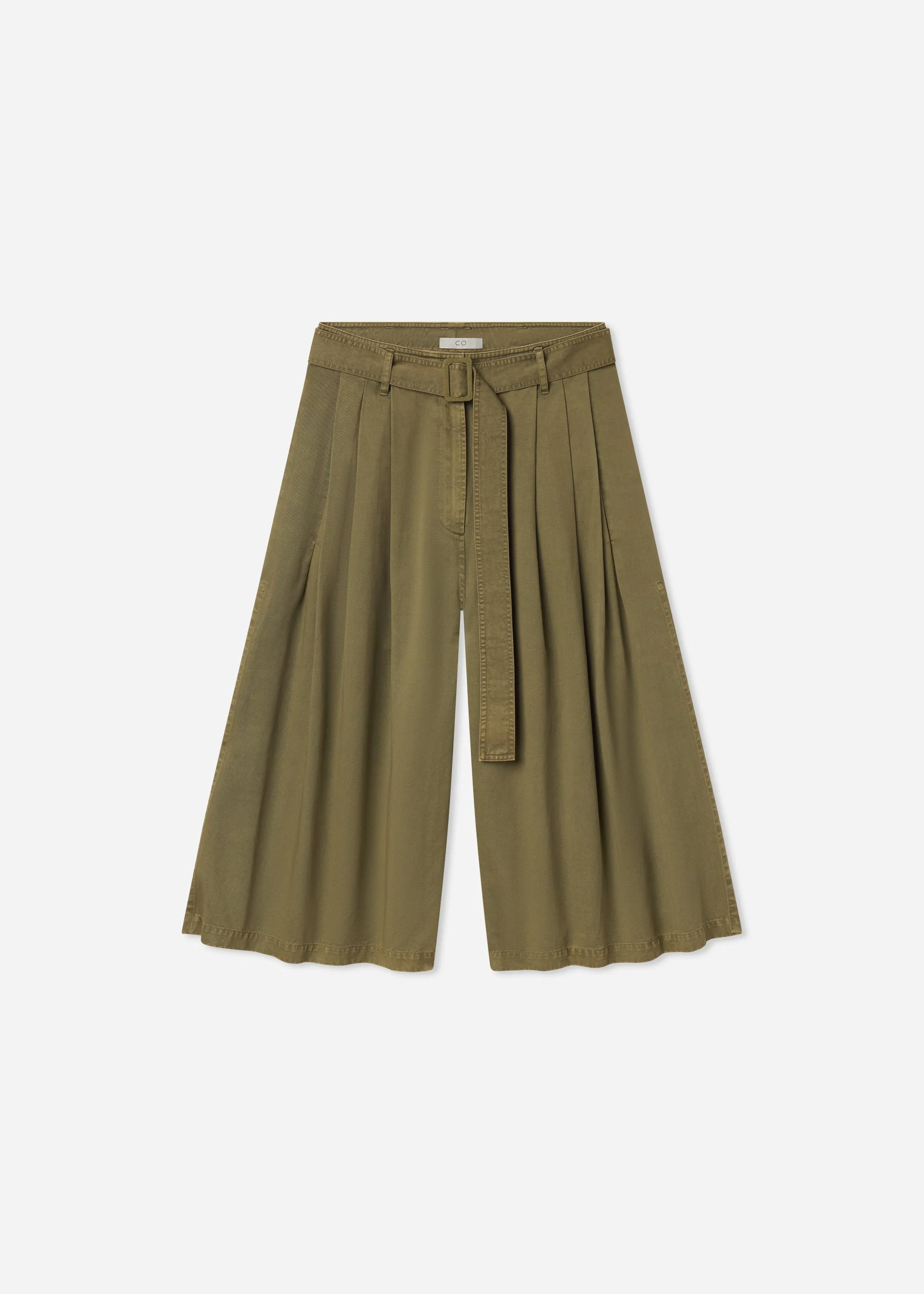 Garment Dye Pleated Culotte in Cotton - Avocado sold by CO product image thumbnail 5