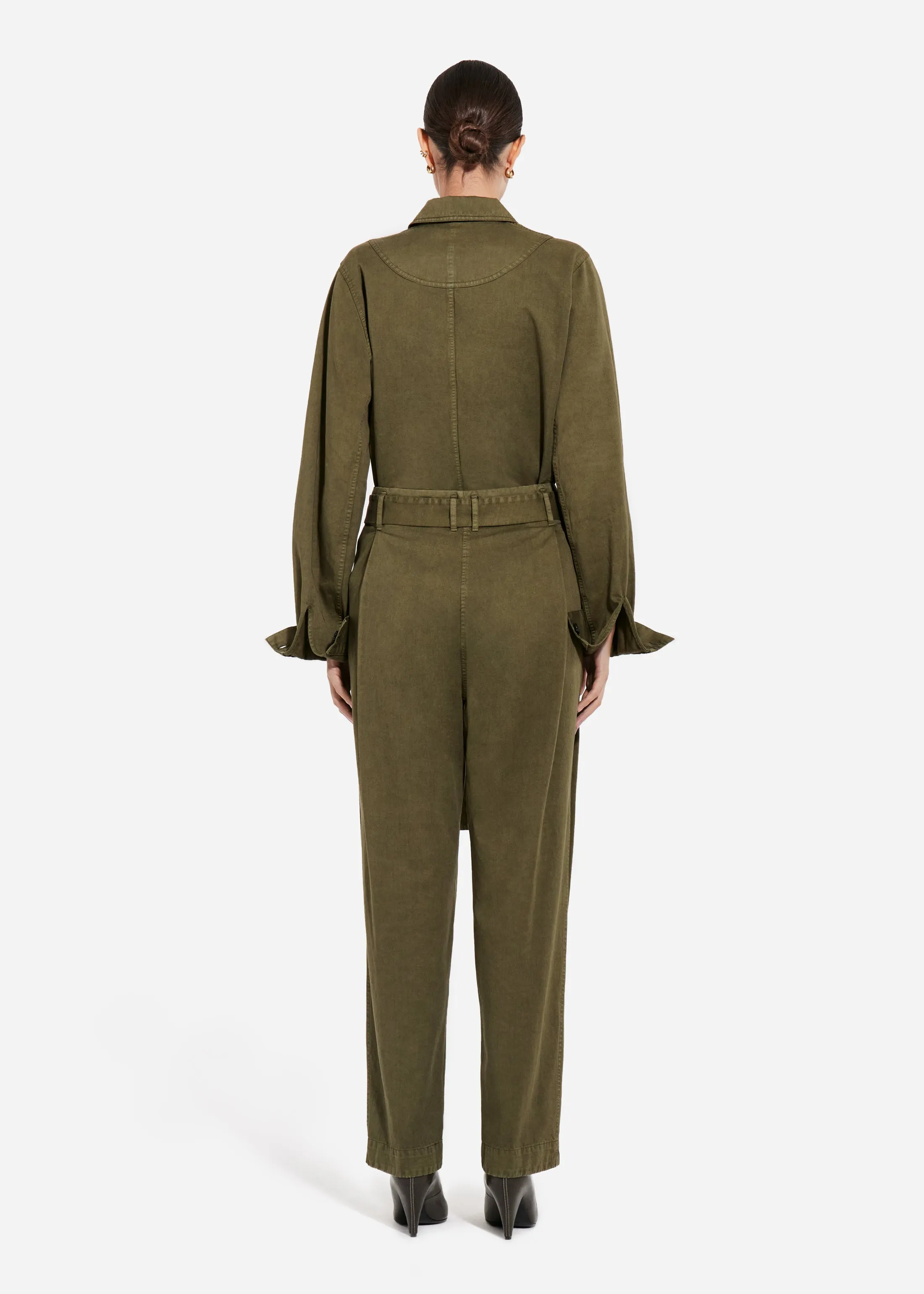 Garment Dyed Pleated Pant in Cotton - Avocado sold by CO product image thumbnail 5