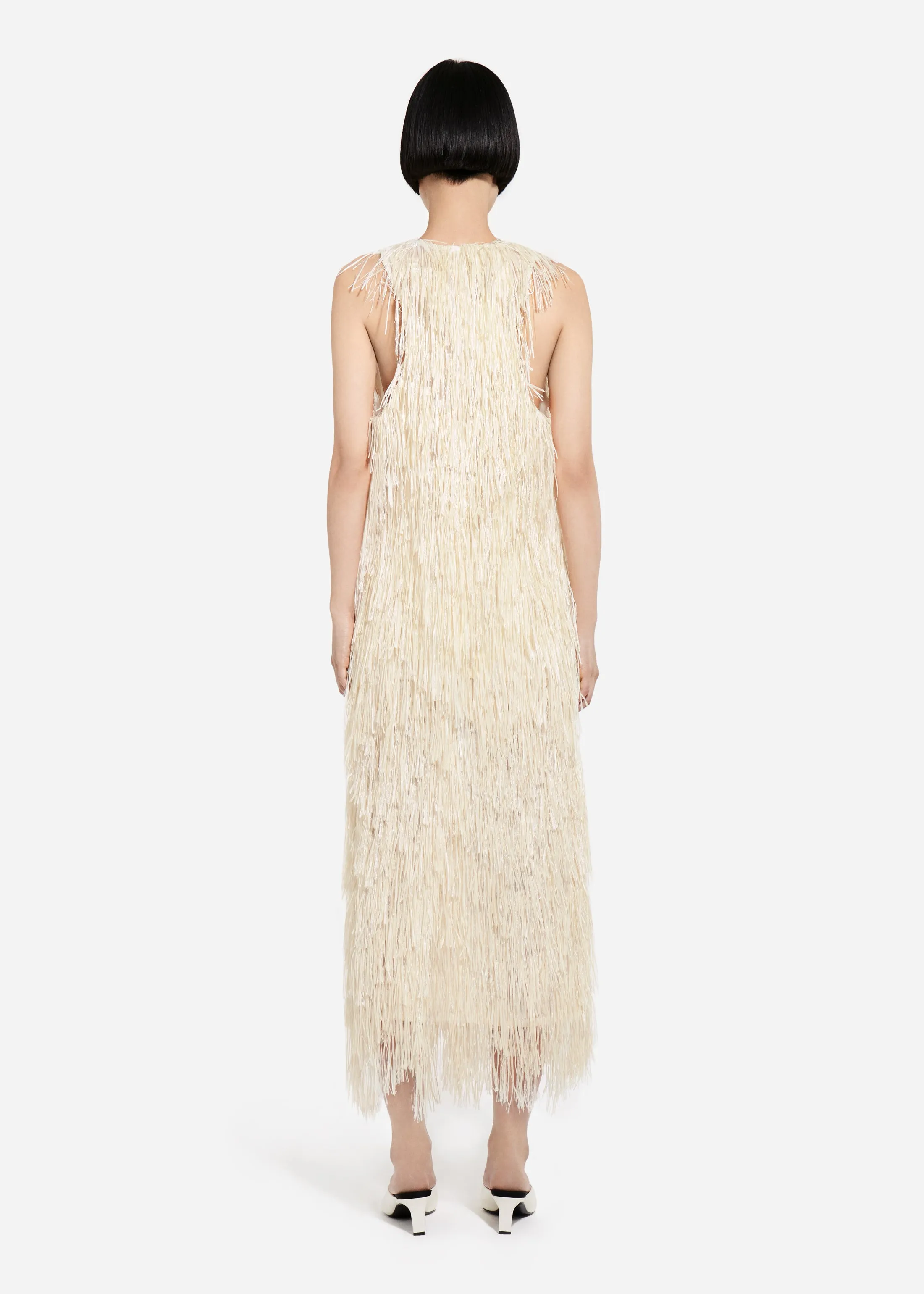 Racer Back Fringe Tank - Pearl sold by CO product image thumbnail 5