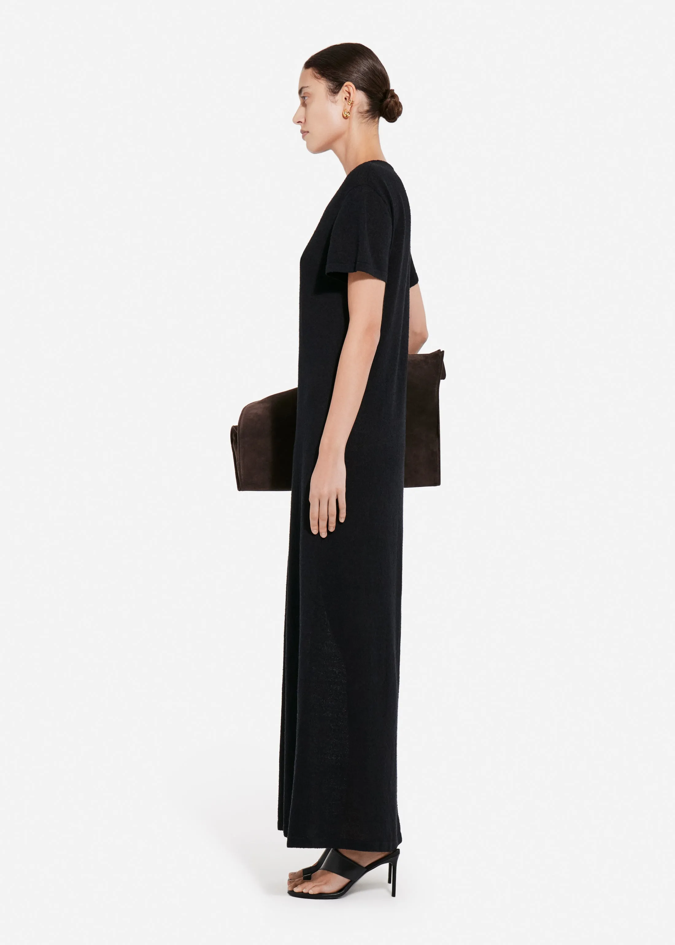 T-Shirt Dress in Silk Linen - Black sold by CO product image thumbnail 2