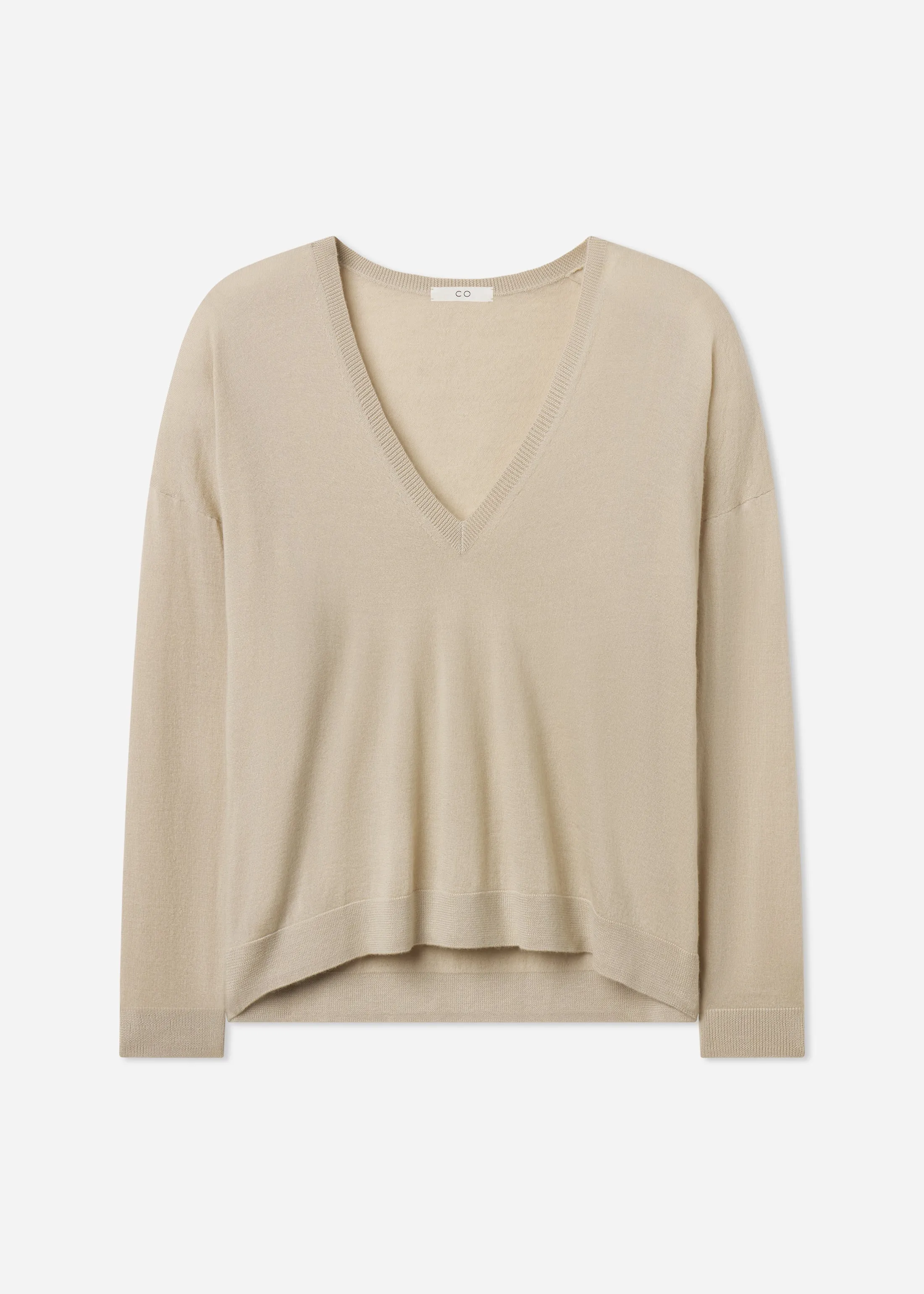 V-Neck Sweater in Fine Cashmere - Chestnut sold by CO product image thumbnail 4