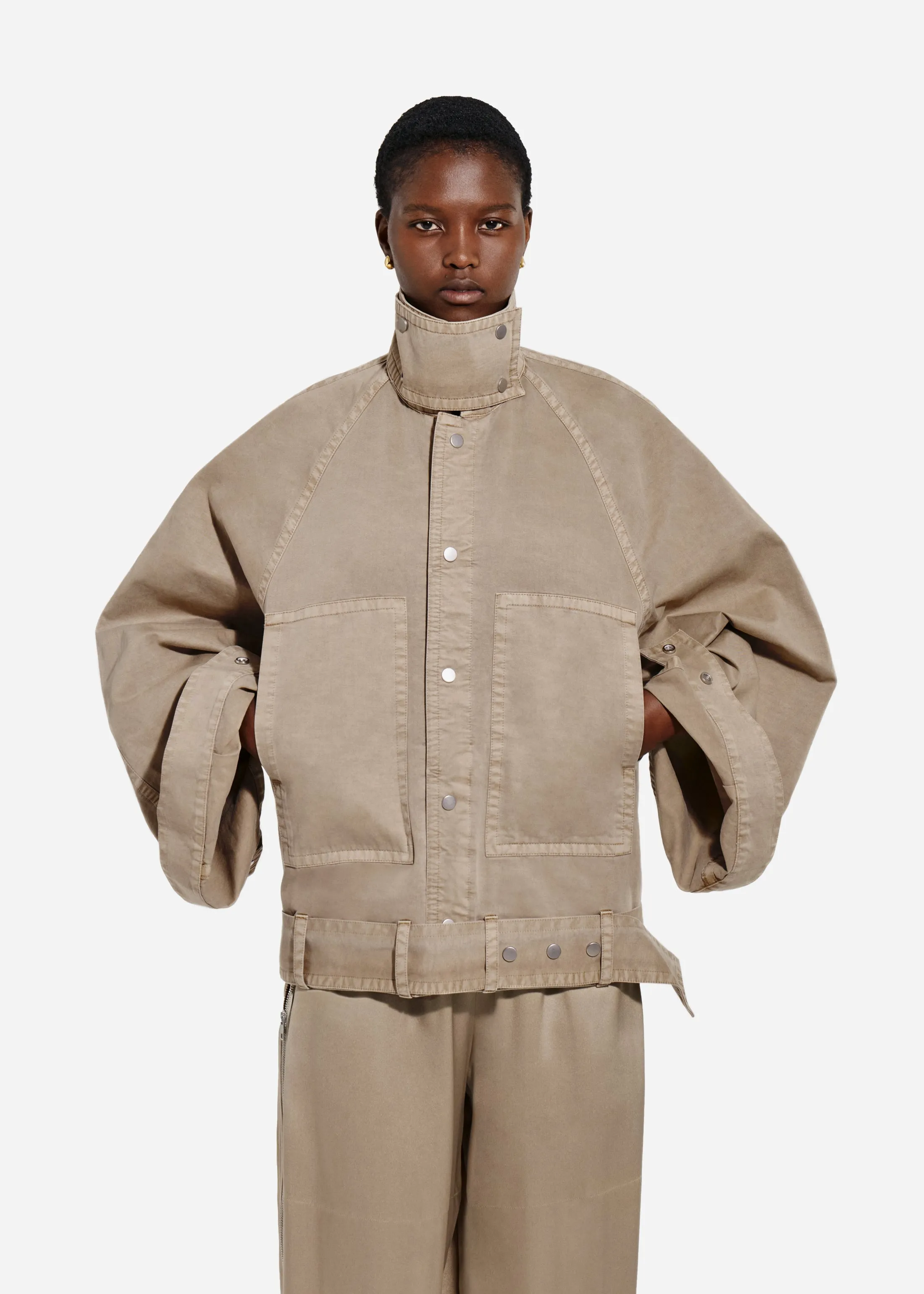 Raglan Workwear Bomber in Cotton - Chestnut sold by CO