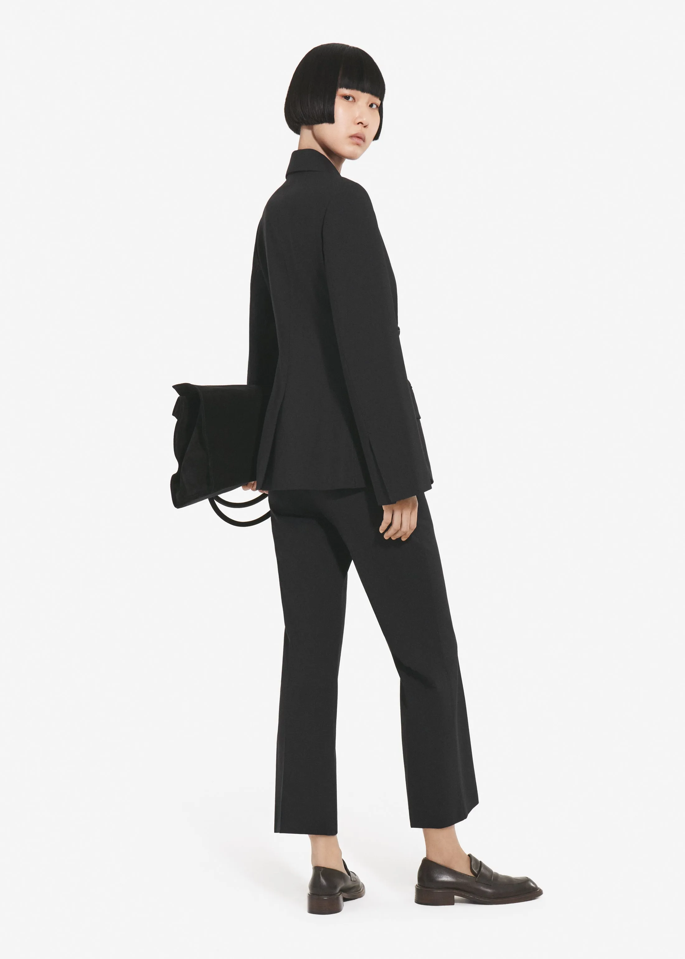 Double Breasted Fitted Blazer in Wool - Black sold by CO product image thumbnail 2