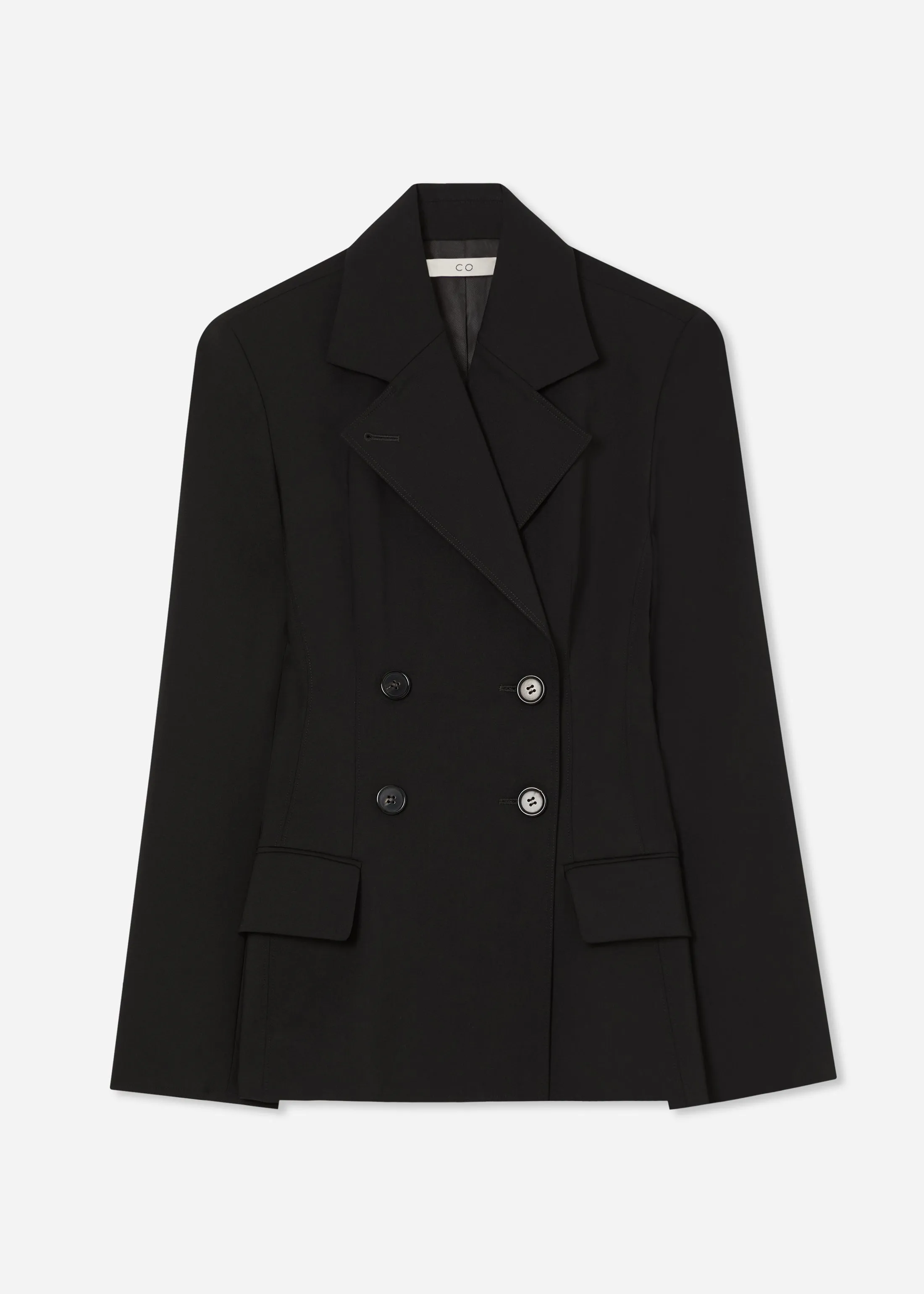 Double Breasted Fitted Blazer in Wool - Black sold by CO product image thumbnail 4