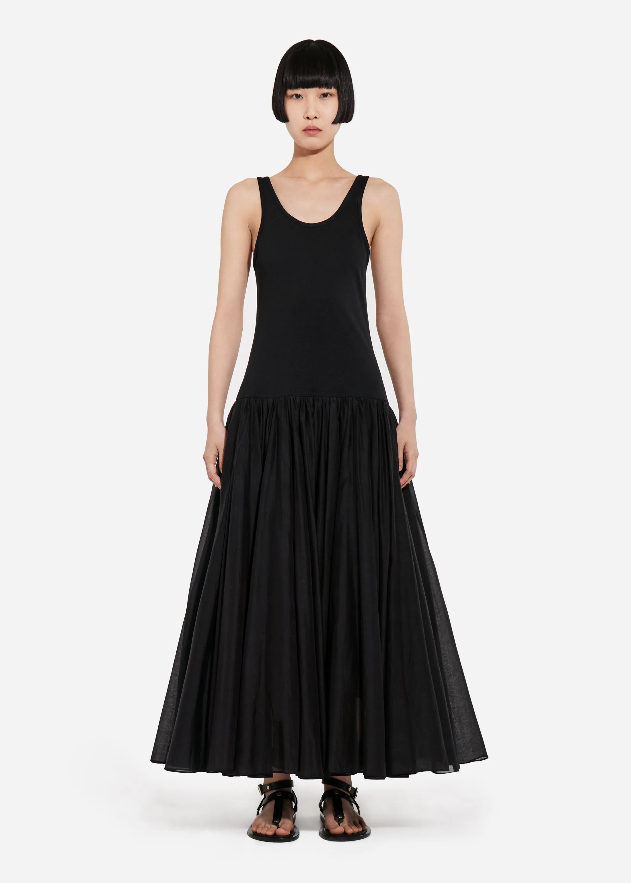 Crinoline Double Layer Dress in Cotton Silk Voile - Black sold by CO product image thumbnail 4