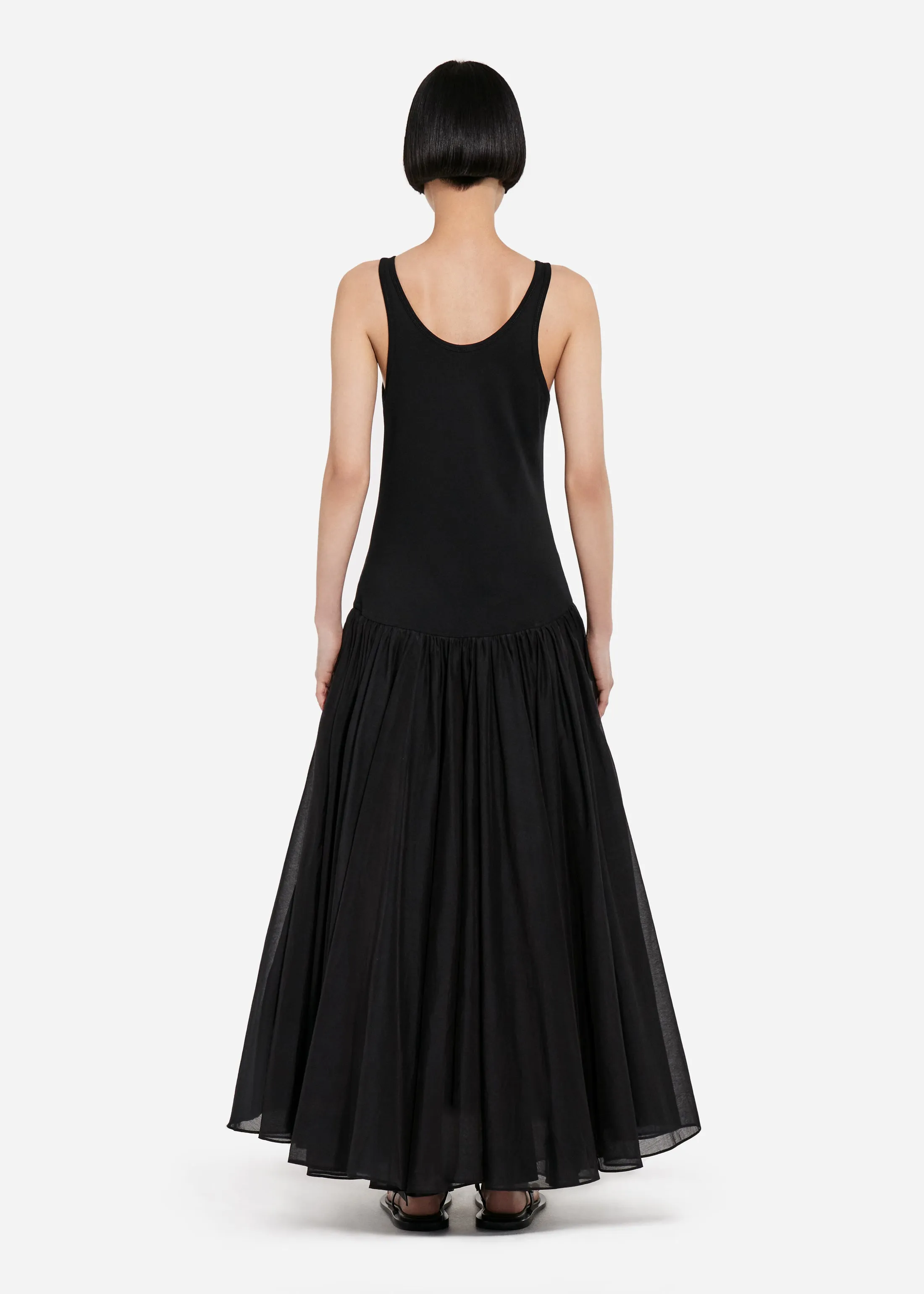 Crinoline Double Layer Dress in Cotton Silk Voile - Black sold by CO product image thumbnail 3