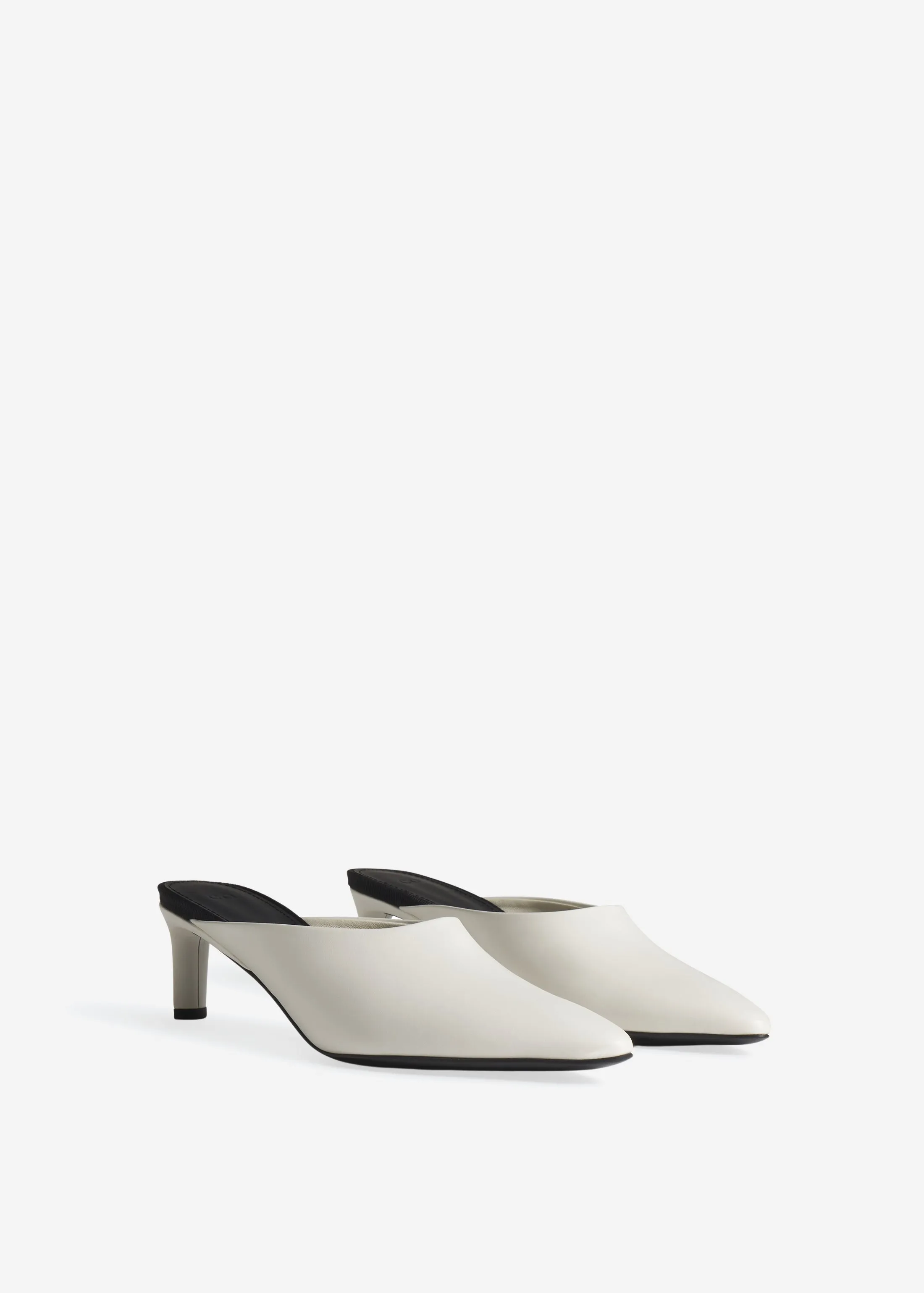 Pointed Toe Mule in Calf Skin Leather - Ivory sold by CO product image thumbnail 2