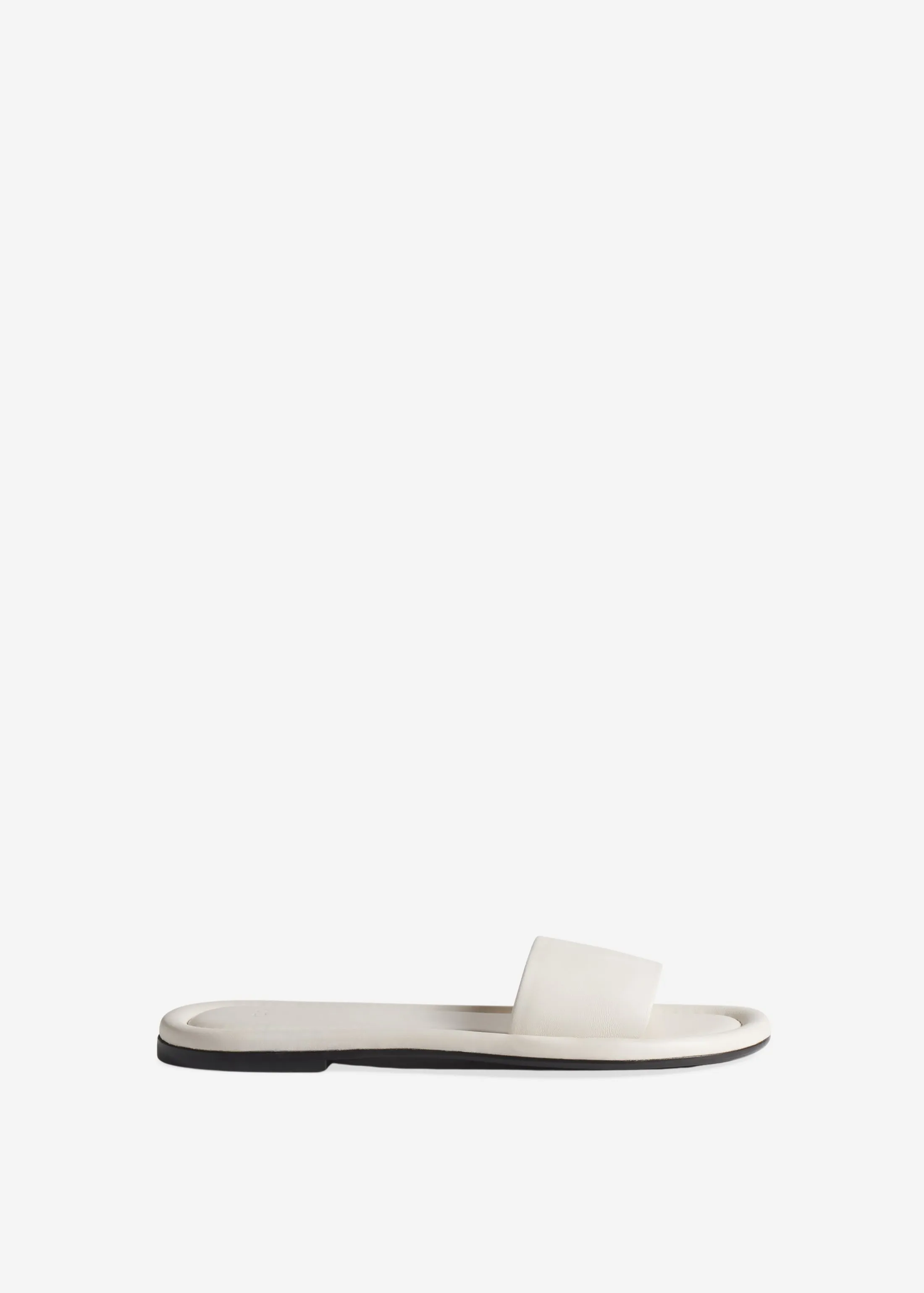 Slide Sandal in Leather - Ivory sold by CO