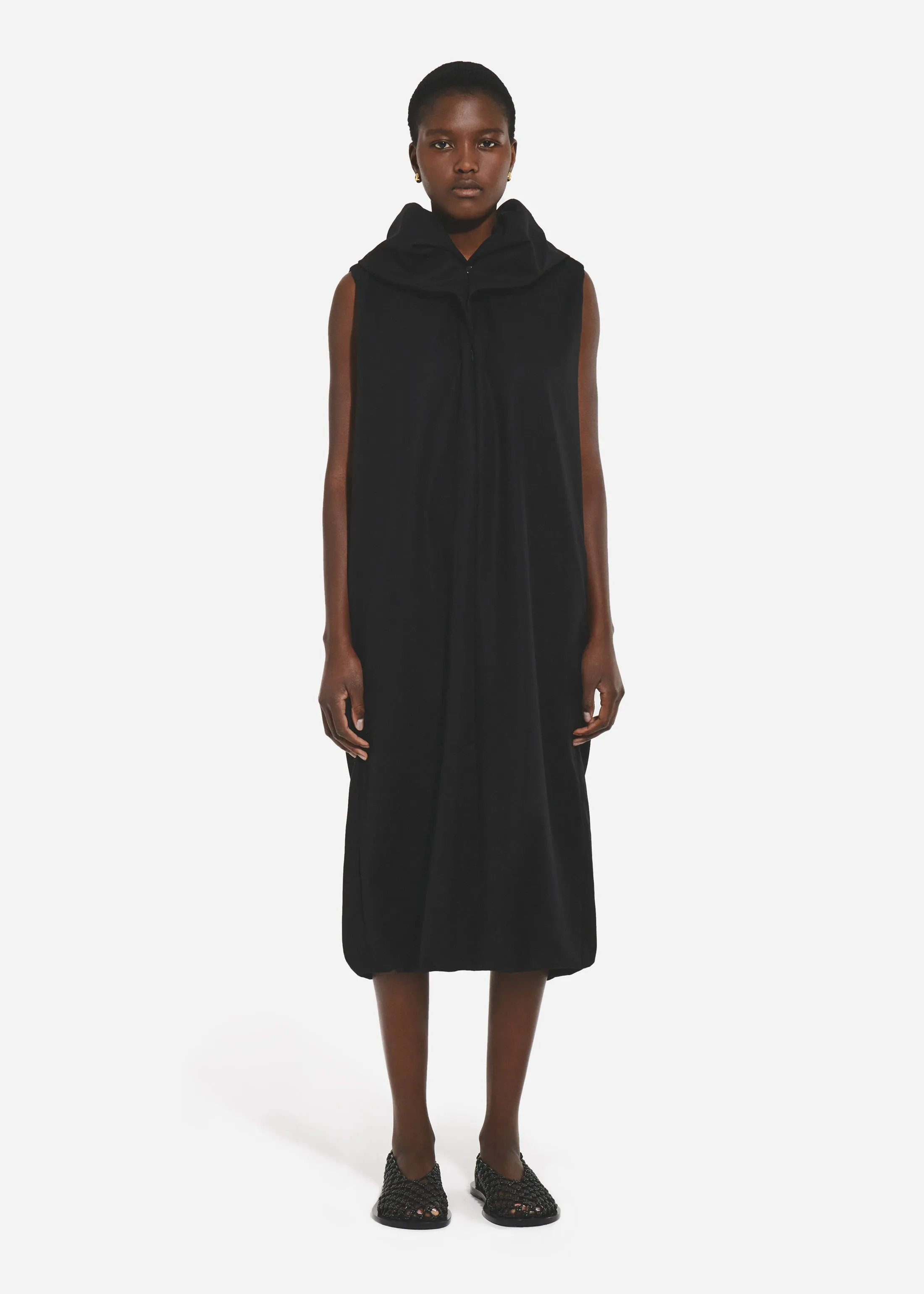Cloud Collar Tank Dress in Cotton - Black sold by CO