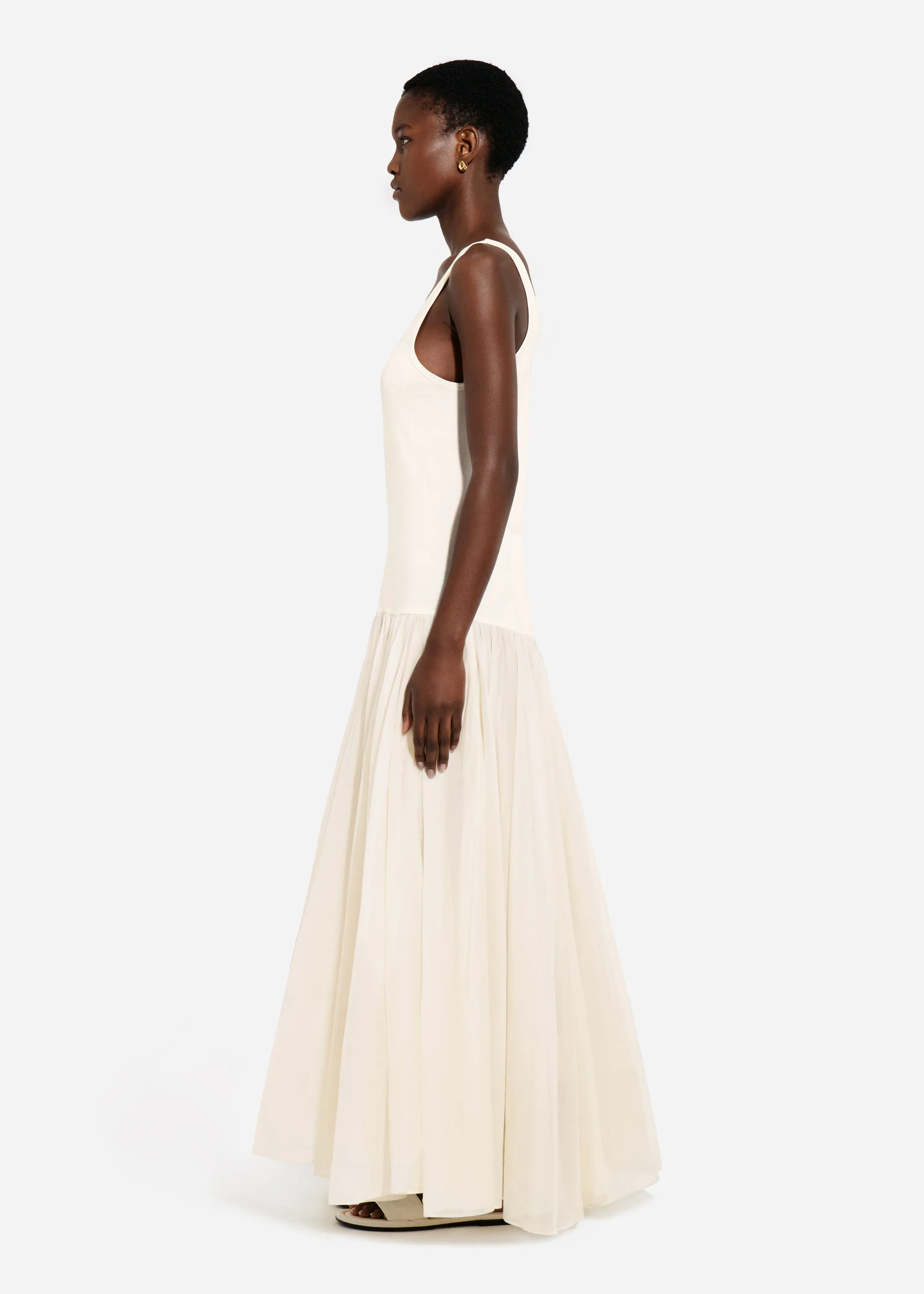 Crinoline Double Layer Dress in Cotton Silk Voile - Pearl sold by CO product image thumbnail 2