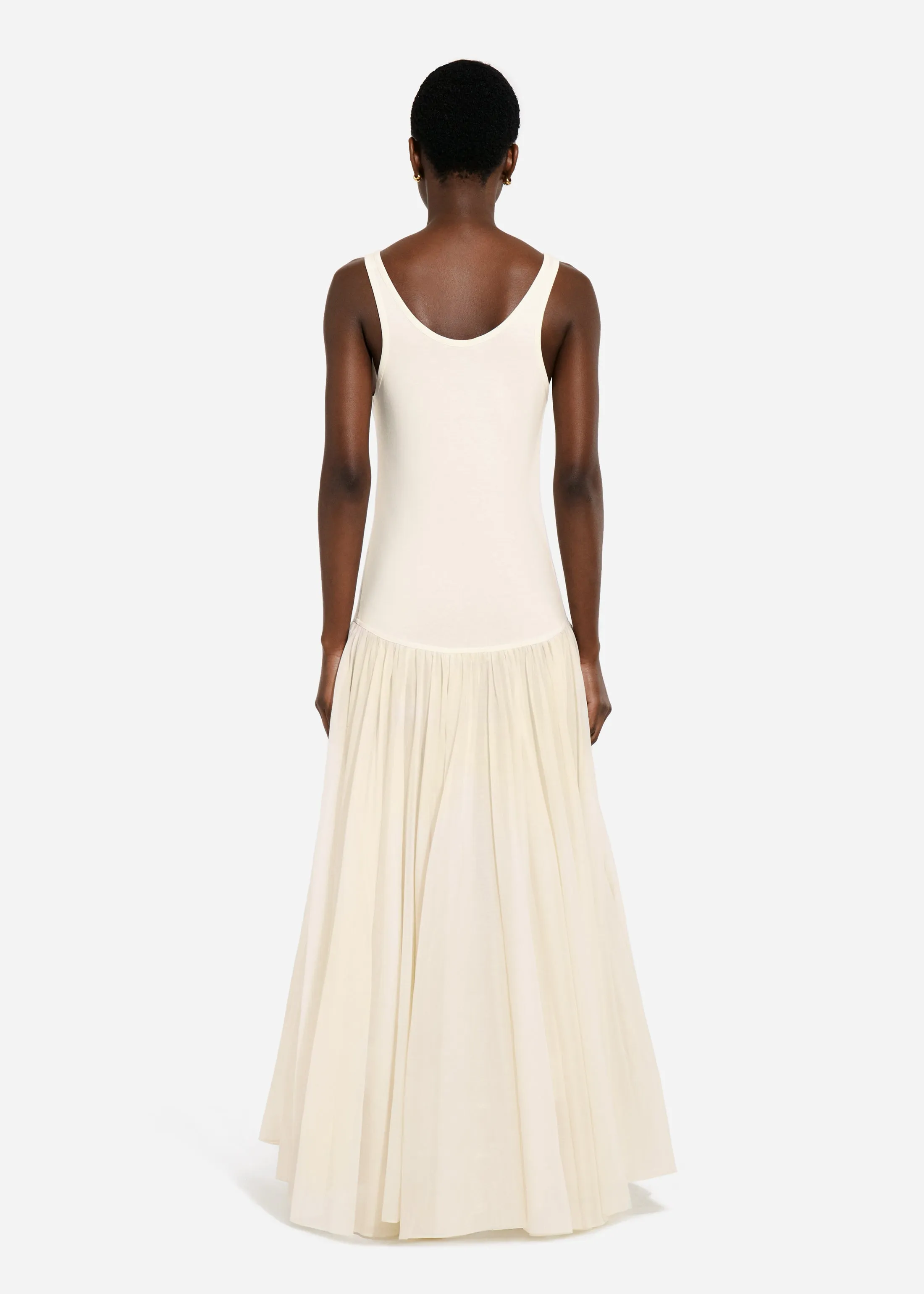 Crinoline Double Layer Dress in Cotton Silk Voile - Pearl sold by CO product image thumbnail 3