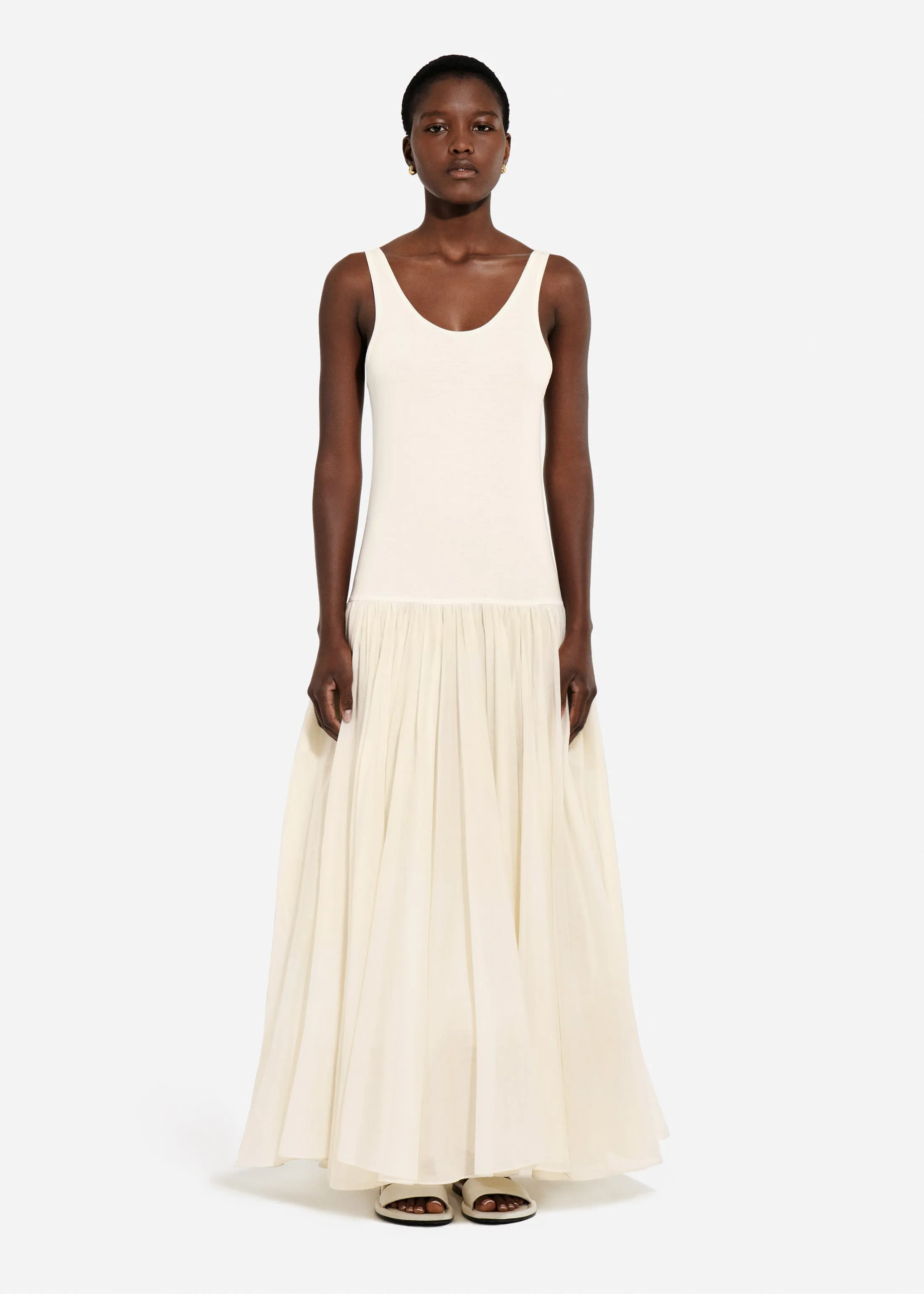 Crinoline Double Layer Dress in Cotton Silk Voile - Pearl sold by CO product image thumbnail 4