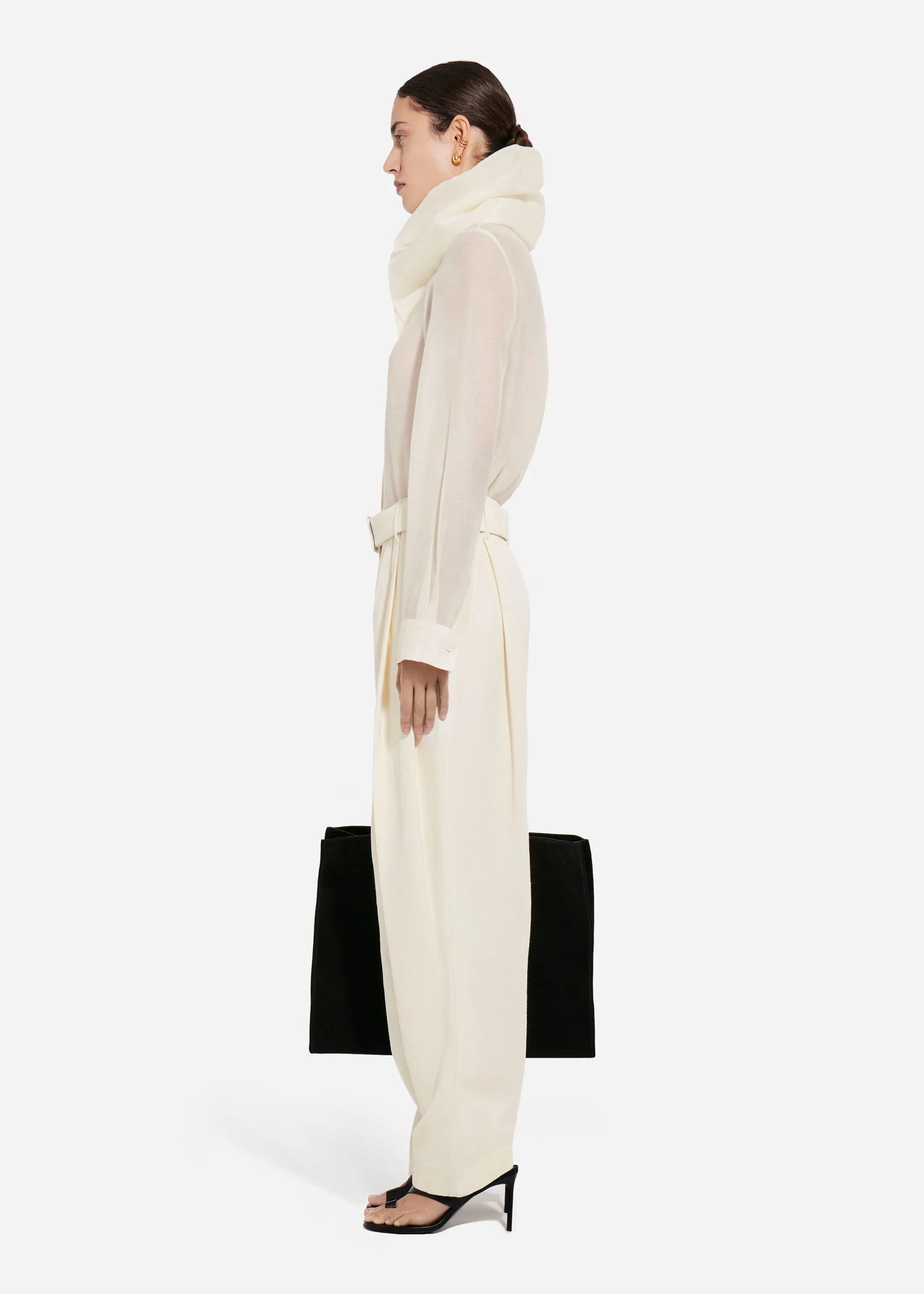 Cloud Collar Shirt in Cotton Silk Voile - Pearl sold by CO product image thumbnail 3