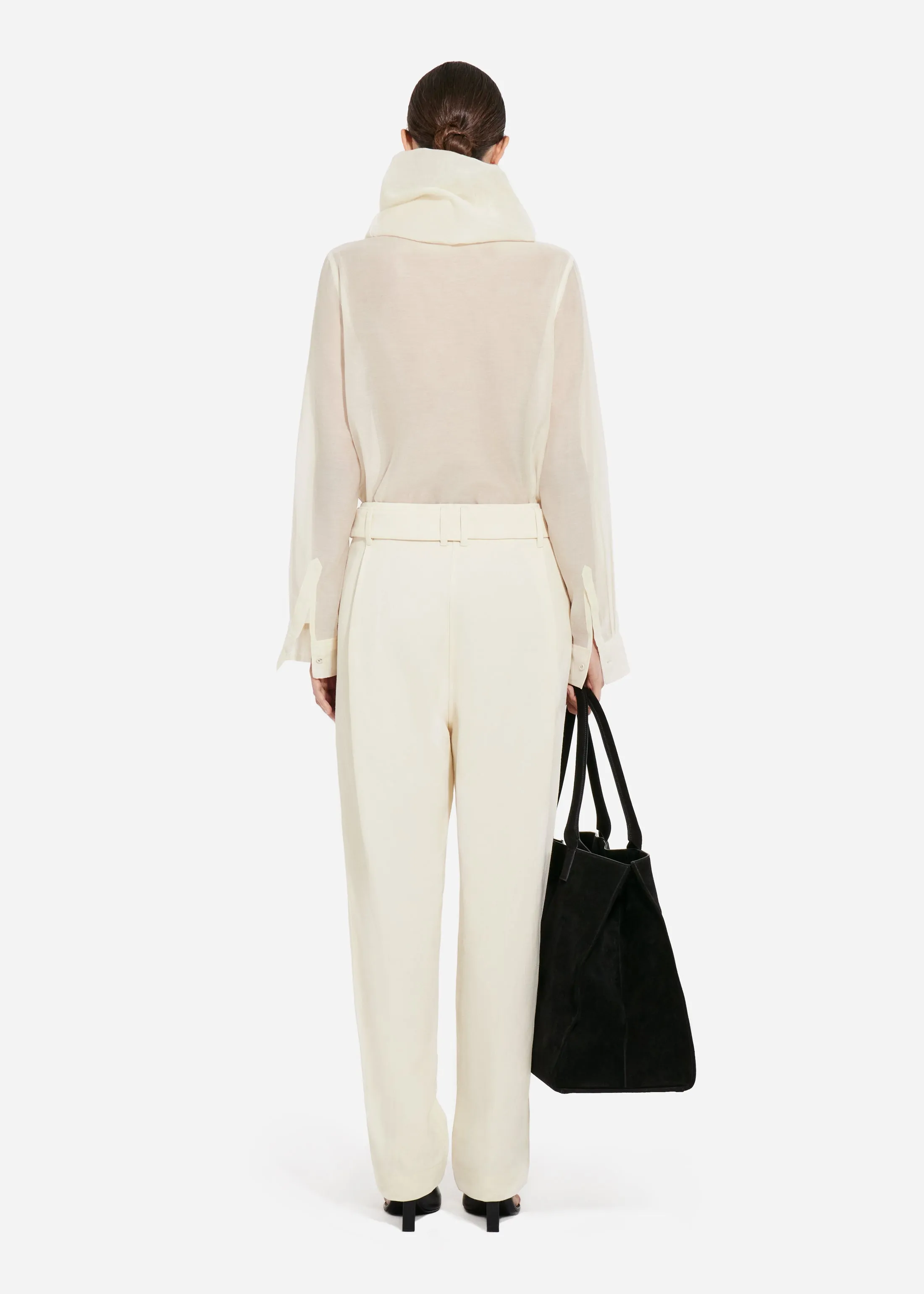 Cloud Collar Shirt in Cotton Silk Voile - Pearl sold by CO product image thumbnail 4