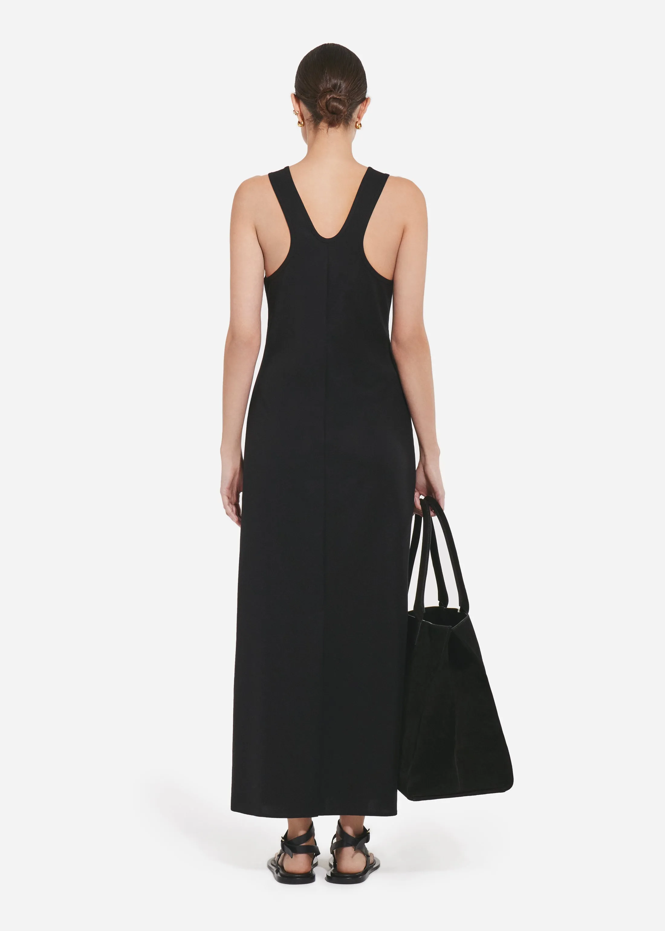 Racer Back Tank Dress in Cotton - Black sold by CO product image thumbnail 2