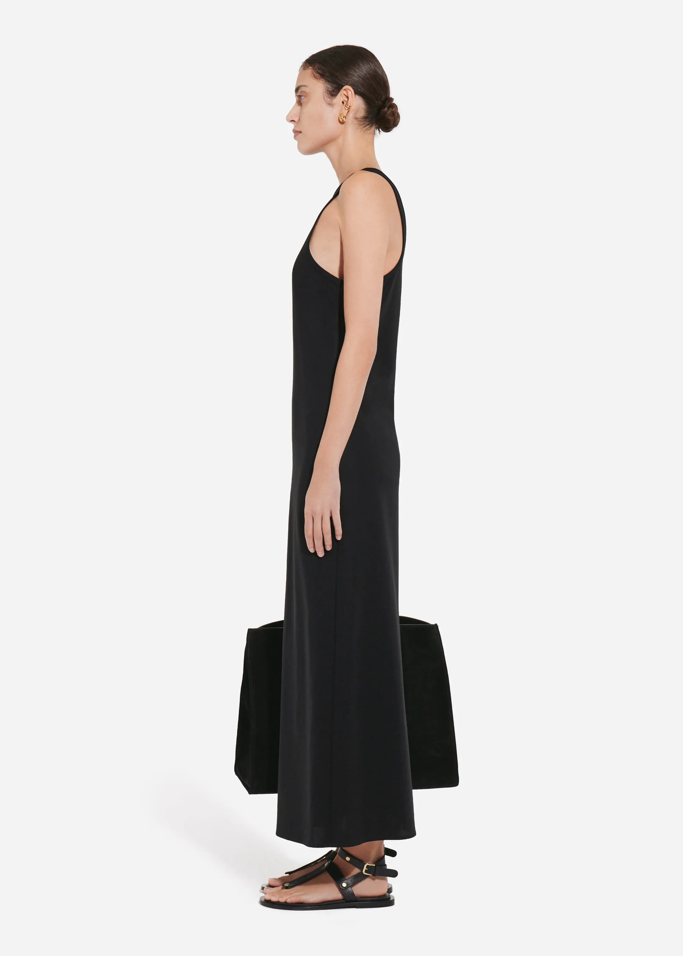 Racer Back Tank Dress in Cotton - Black sold by CO product image thumbnail 3