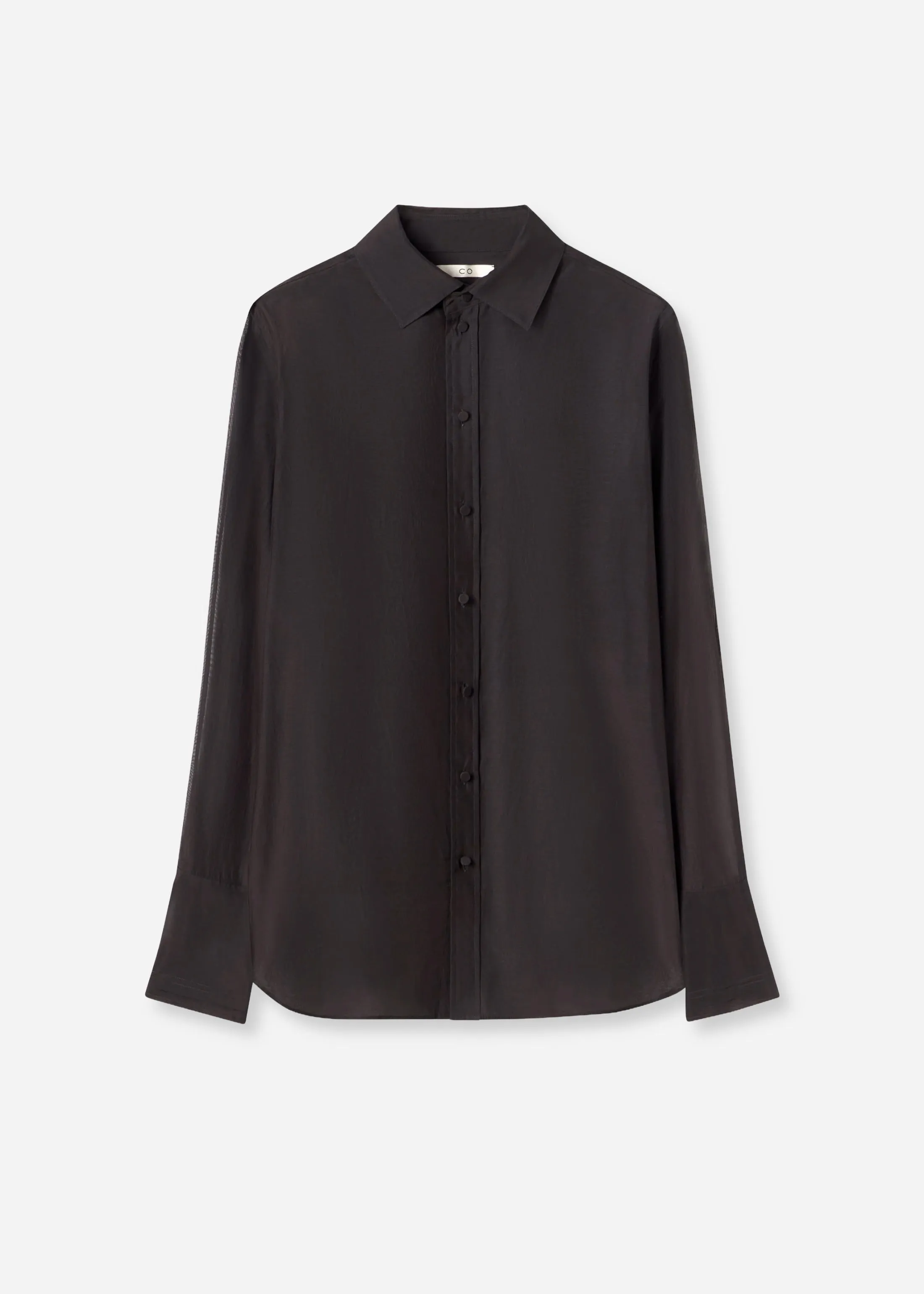 Mens Collared Shirt in Cotton Silk - Black sold by CO product image thumbnail 3
