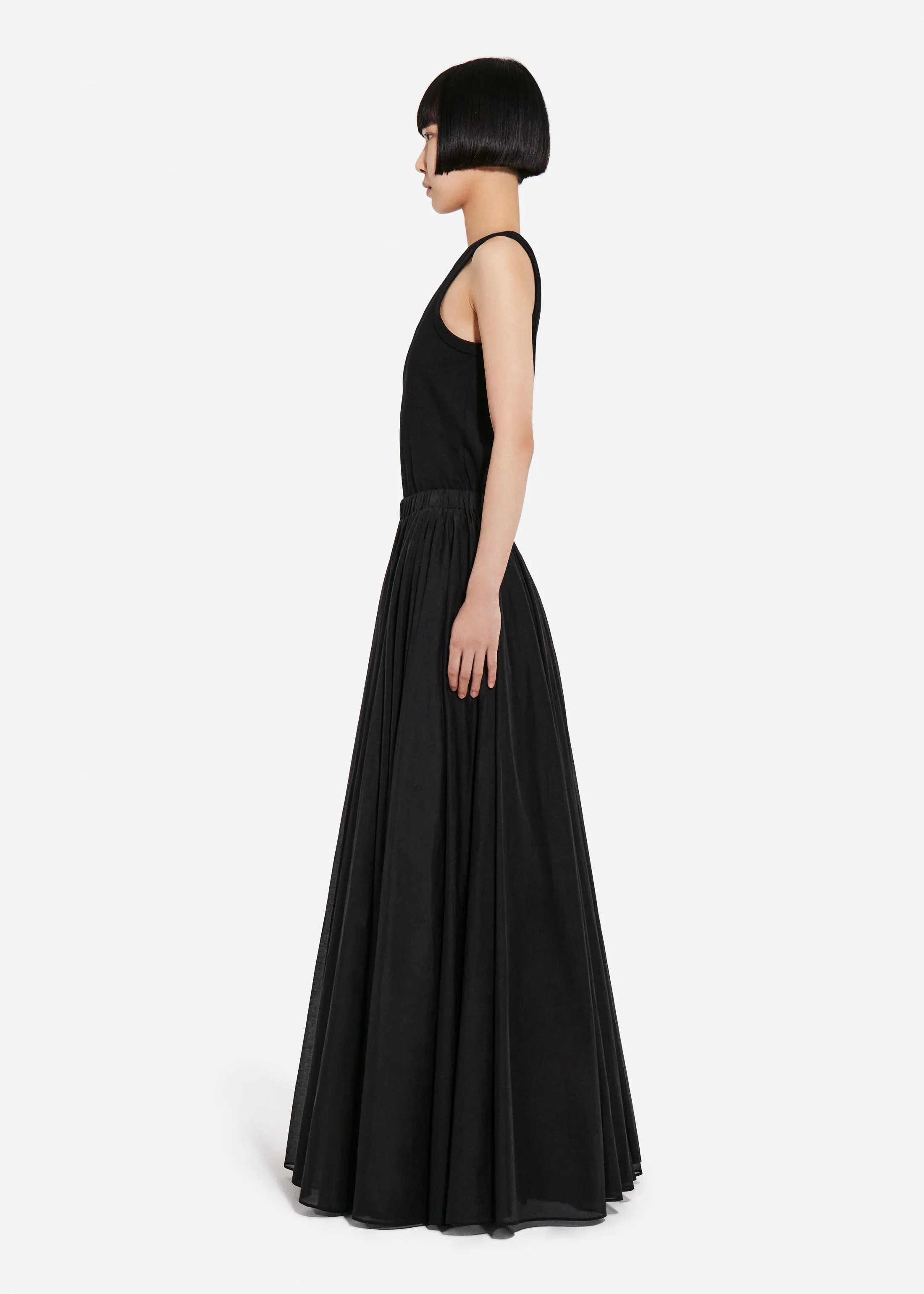 Crinoline Double Layer Skirt in Cotton Silk Voile - Black sold by CO product image thumbnail 2