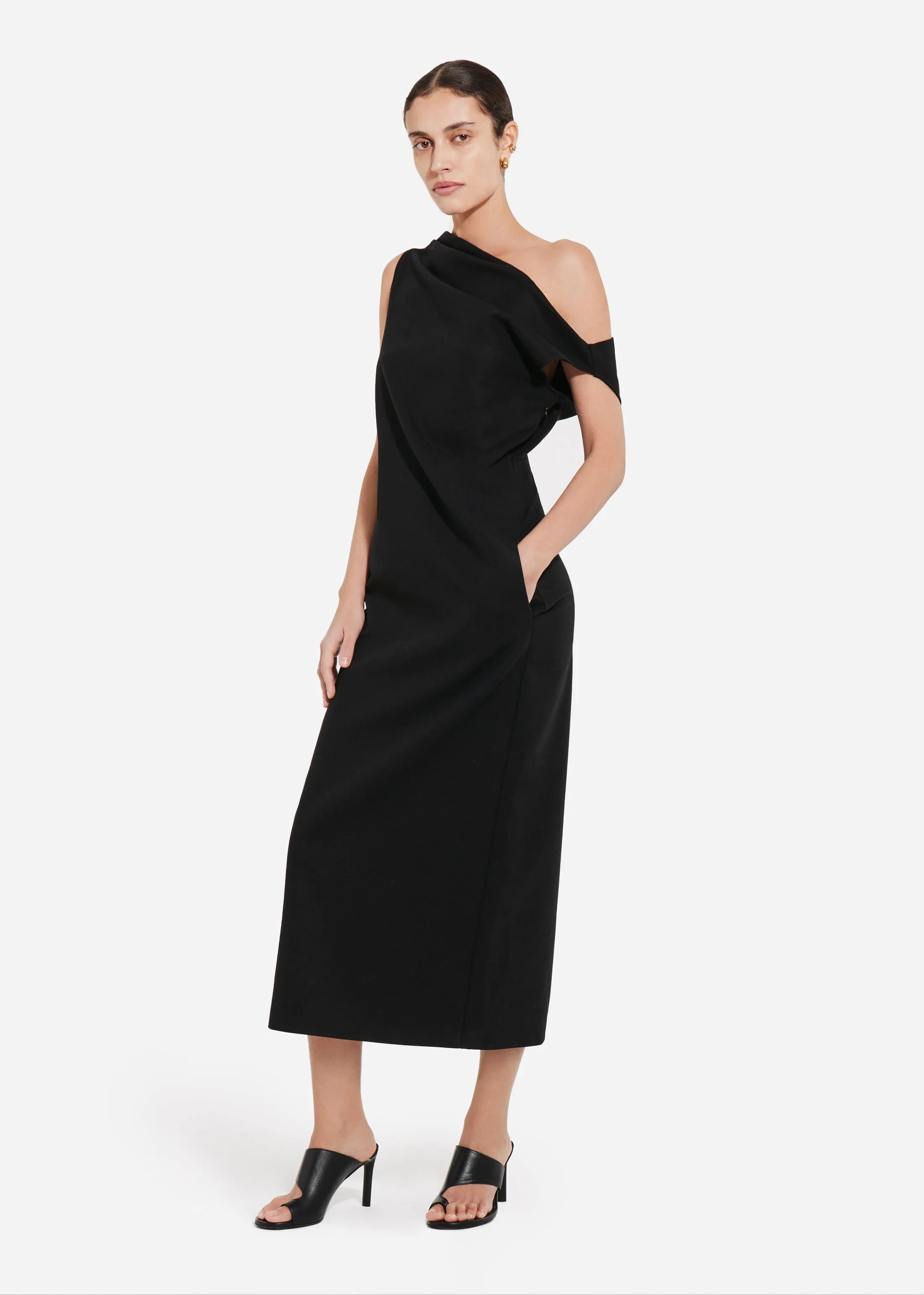 Draped Back Dress in Cotton - Black sold by CO product image thumbnail 2