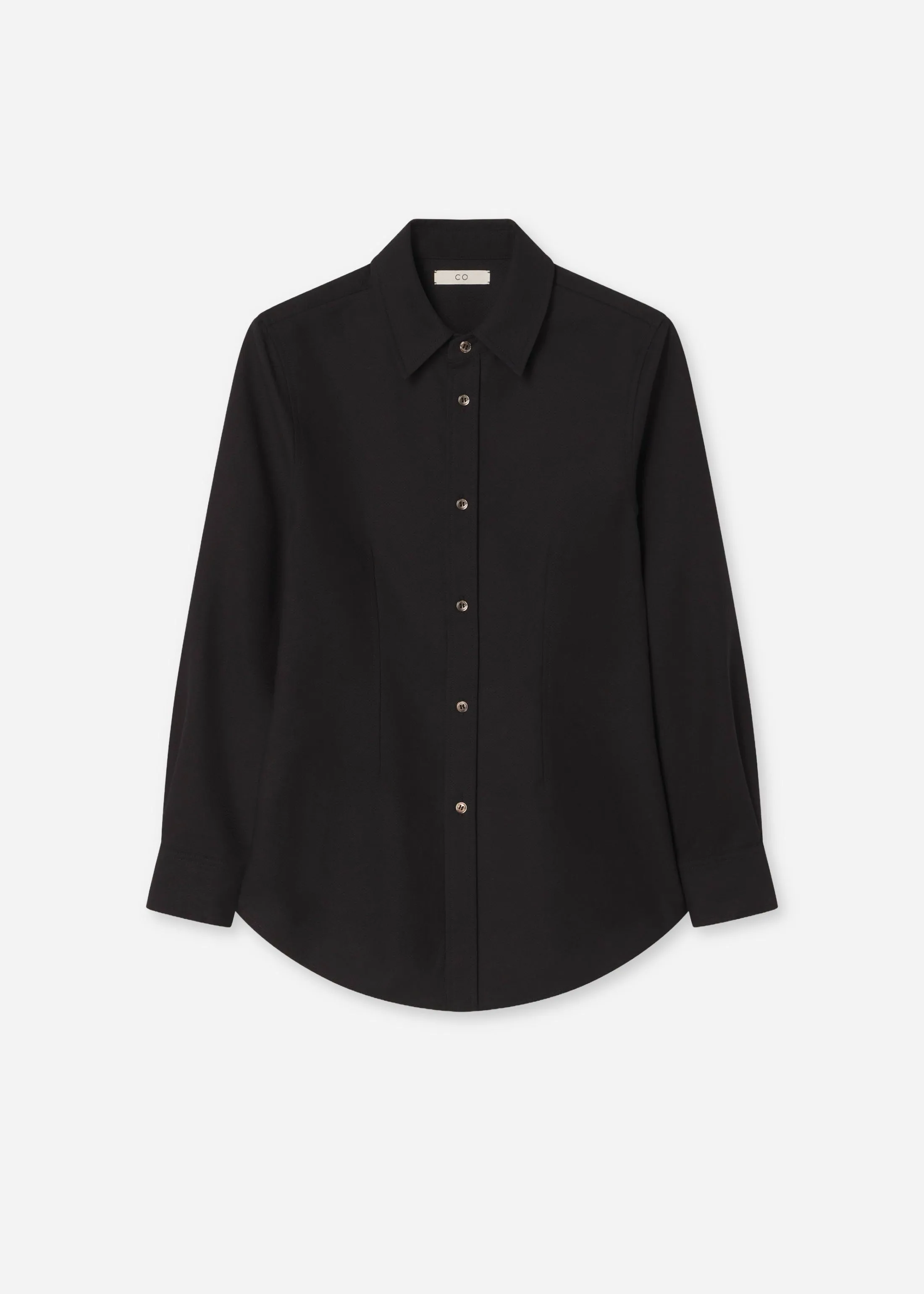 Fitted Button Down Shirt in Cotton Pique - Black sold by CO product image thumbnail 5