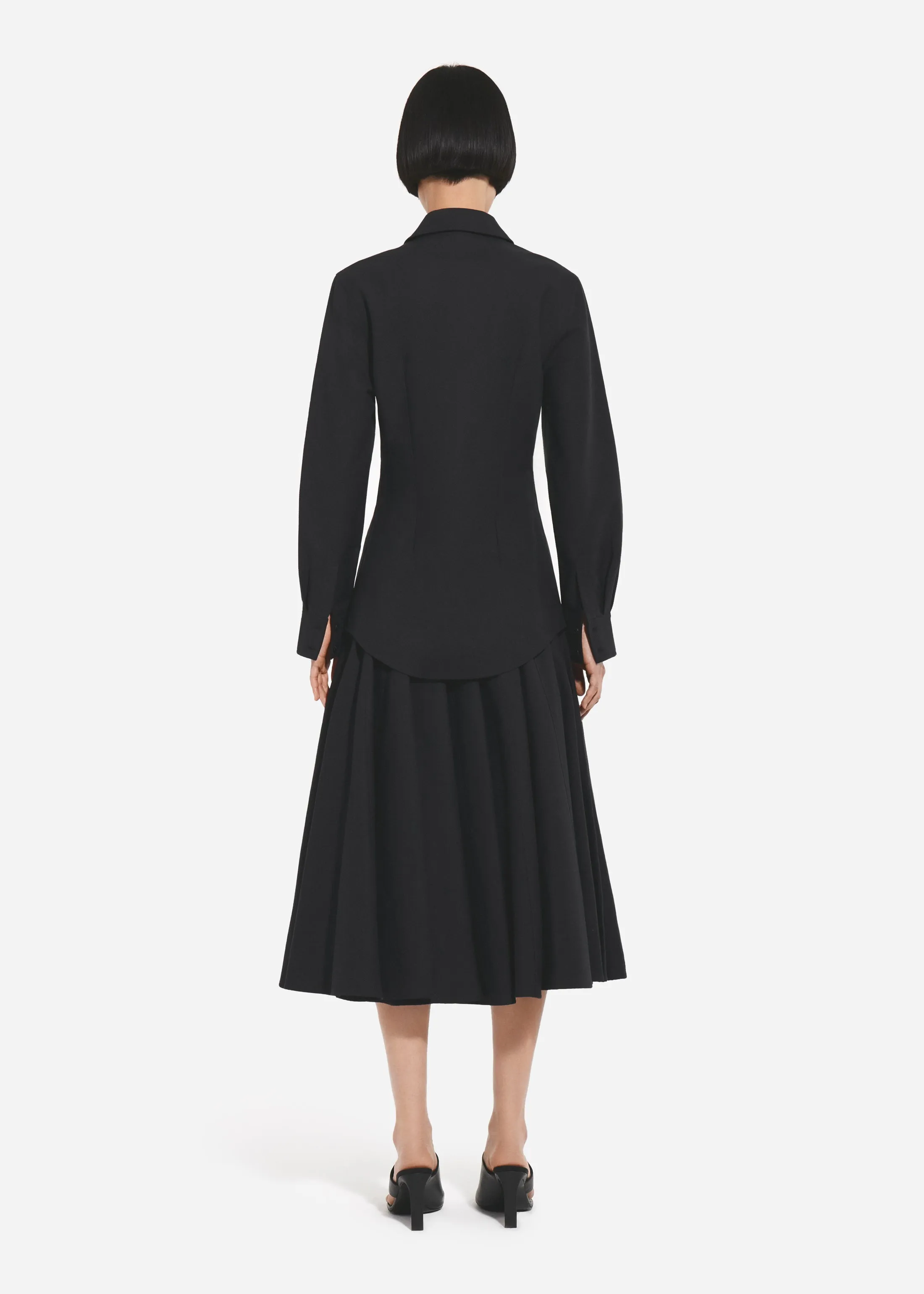 Fitted Button Down Shirt in Cotton Pique - Black sold by CO product image thumbnail 4