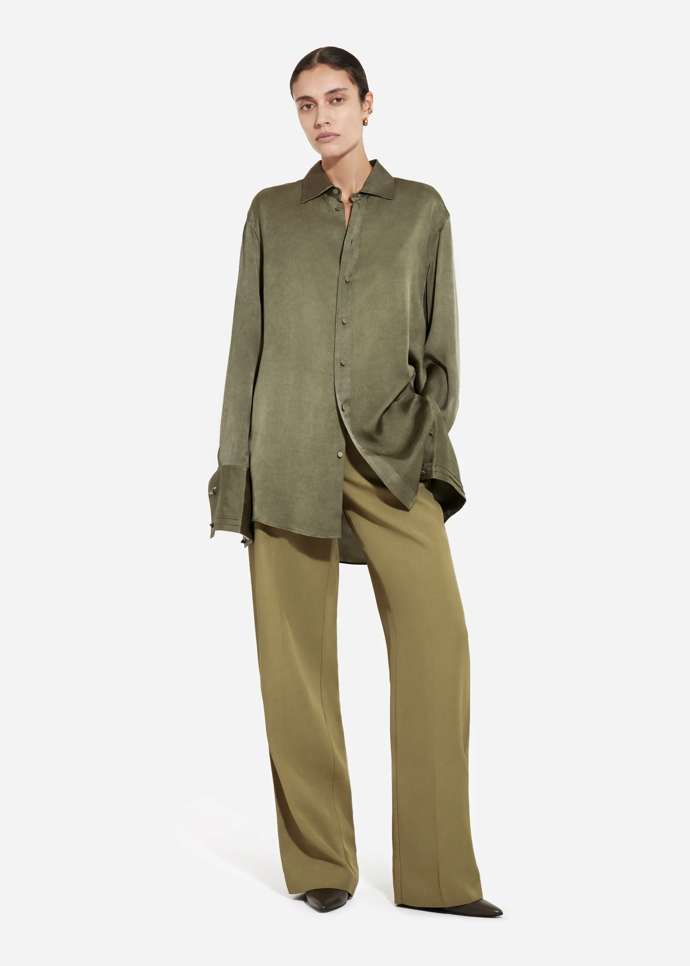 Mens Collared Shirt in Viscose - Jade sold by CO product image thumbnail 2