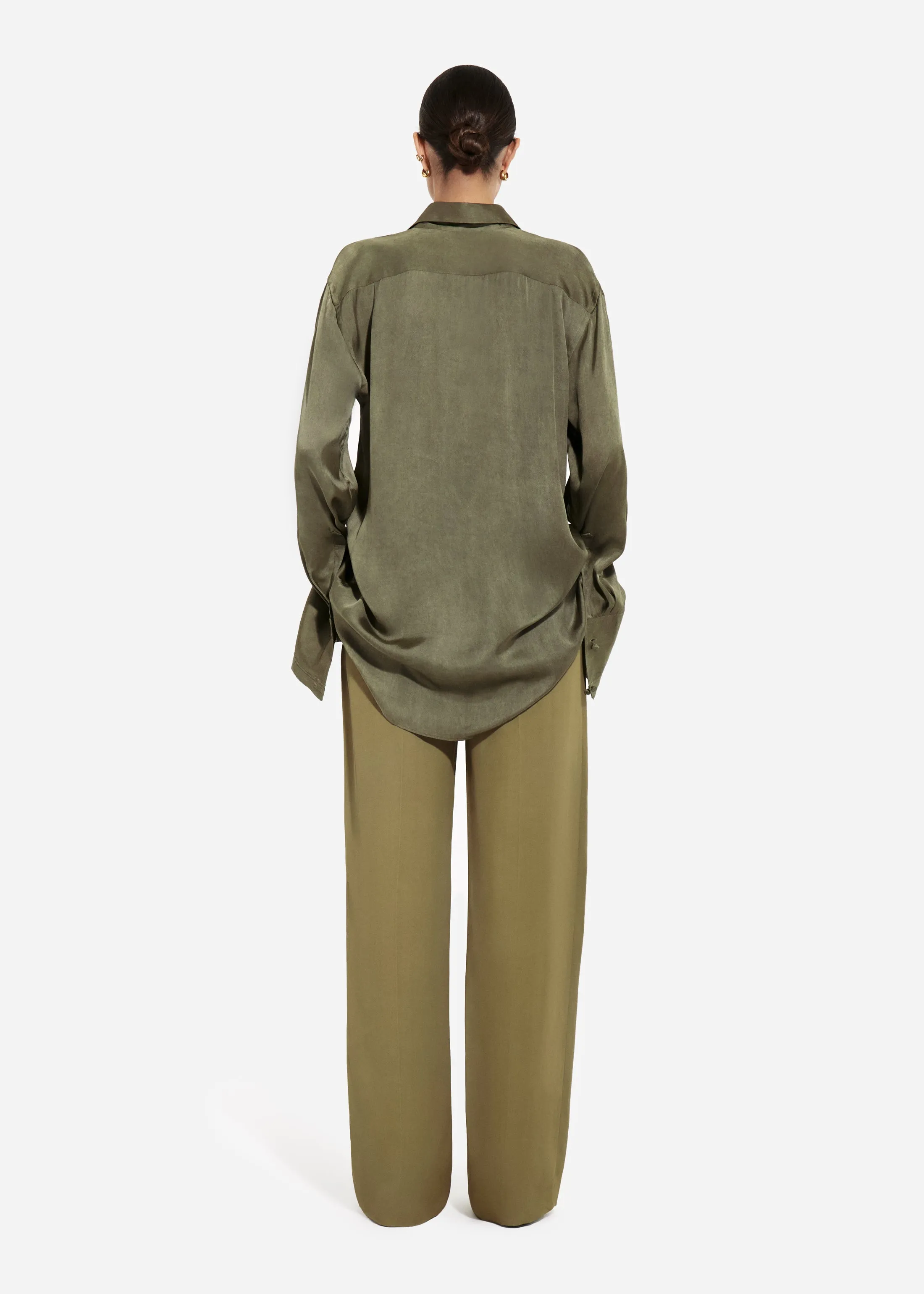 Mens Collared Shirt in Viscose - Jade sold by CO product image thumbnail 3