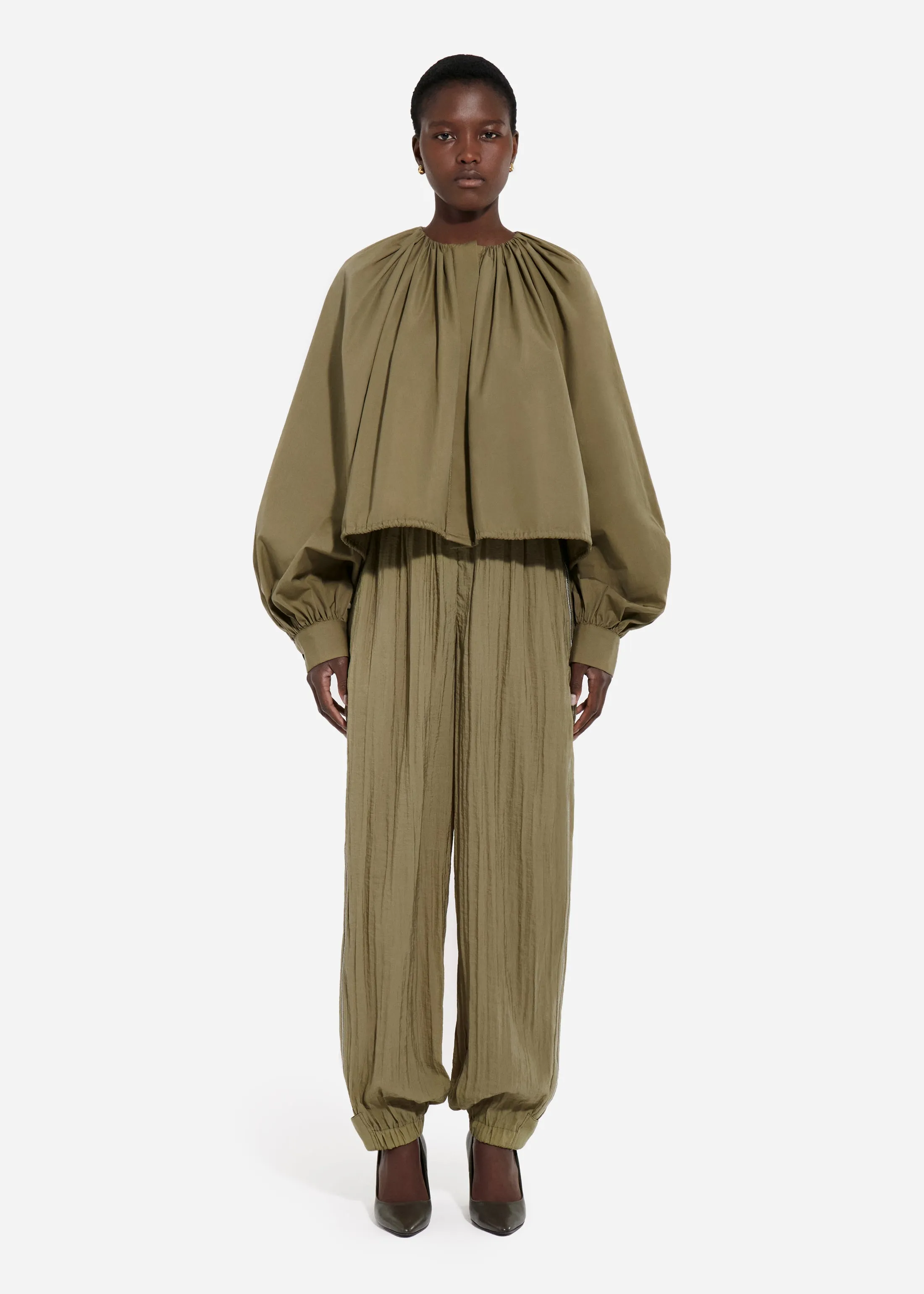 Articulated Vented Pant in Wrinkled Nylon - Aloe sold by CO product image thumbnail 4